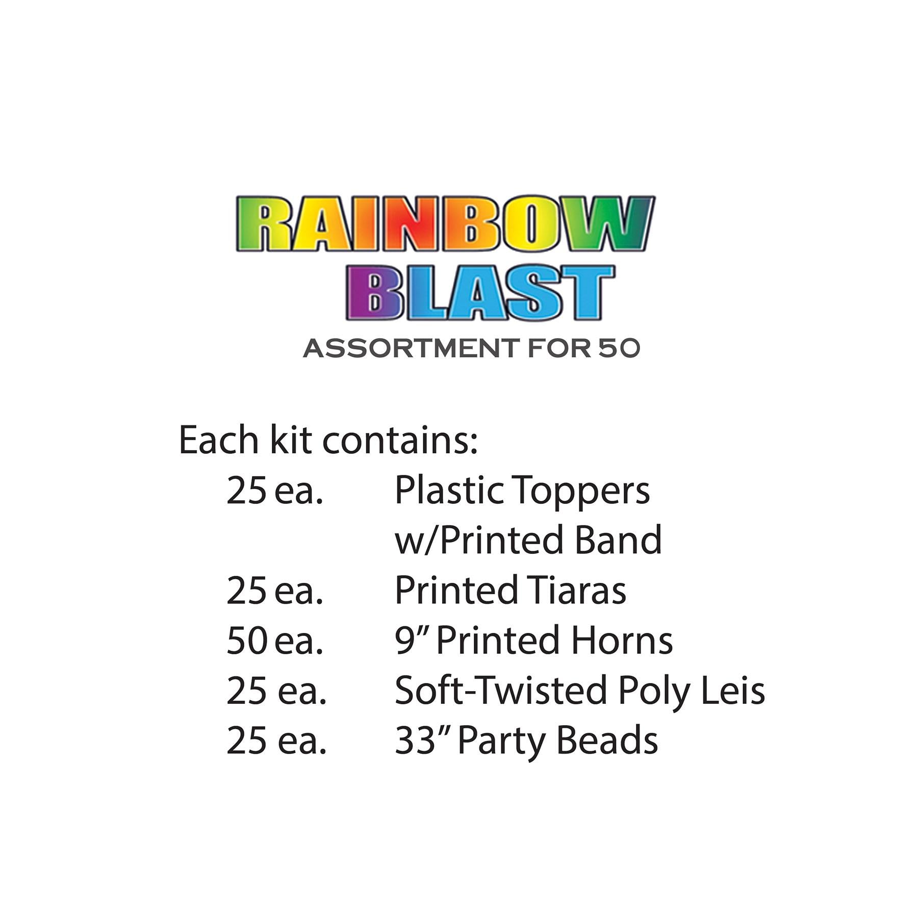 Beistle Rainbow Blast New Year's Eve Party Kit for 50 People