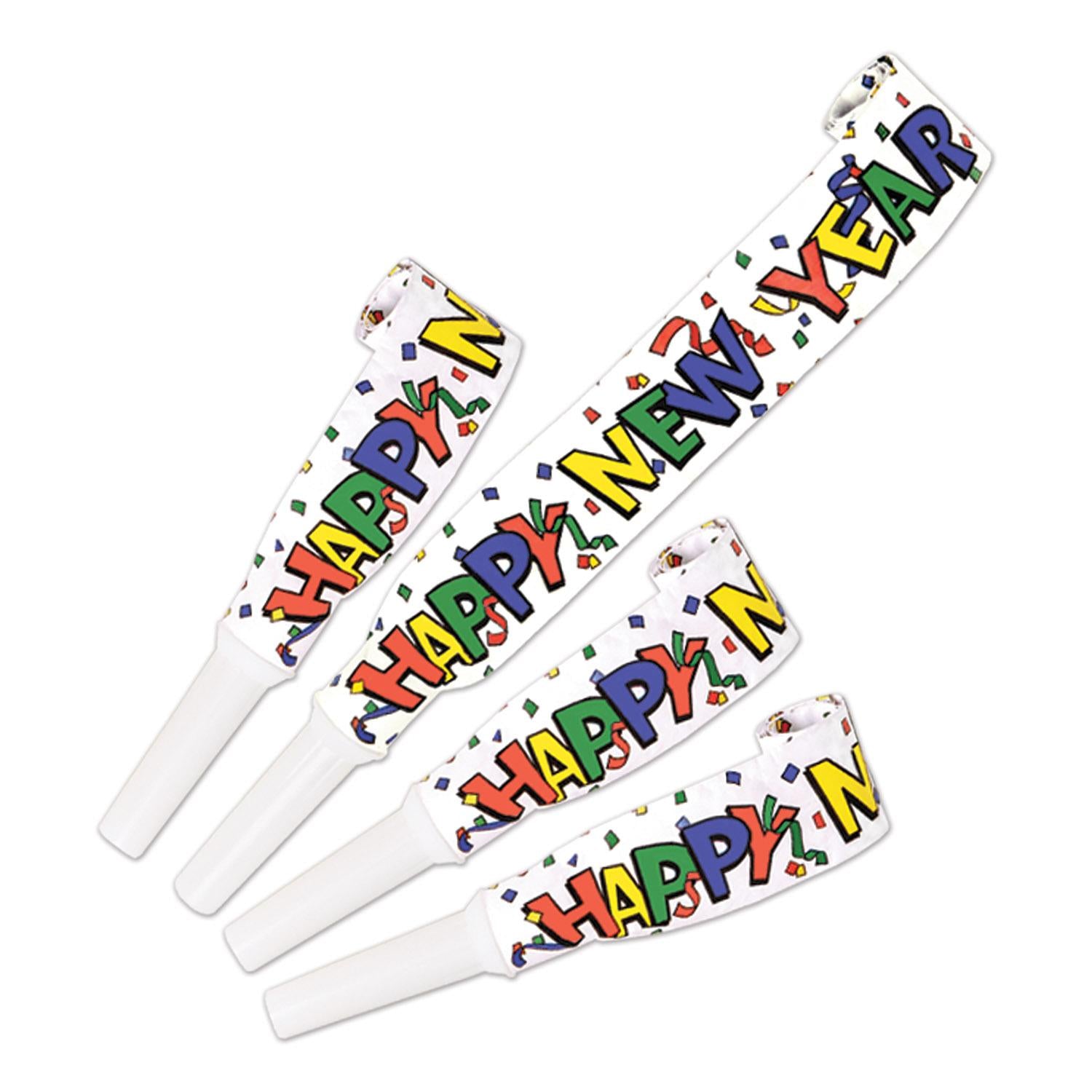 Beistle Packaged Happy New Year Blowouts (4/Pkg)