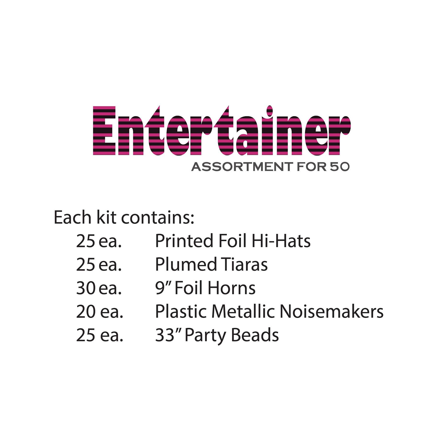 Beistle Entertainer New Year's Eve Party Kit for 50 People