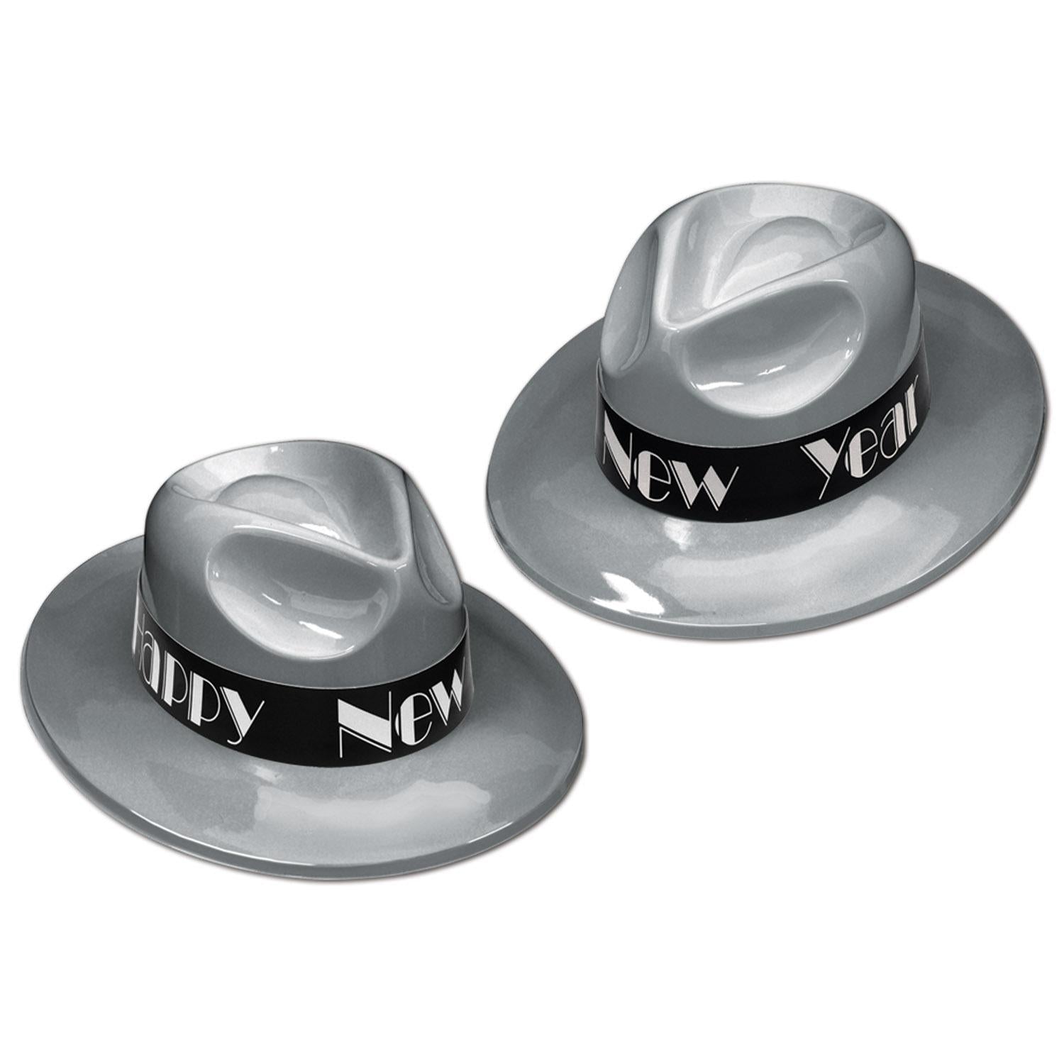 New Year's Eve Silver Swing Fedora, silver with black foil band (25/Case)