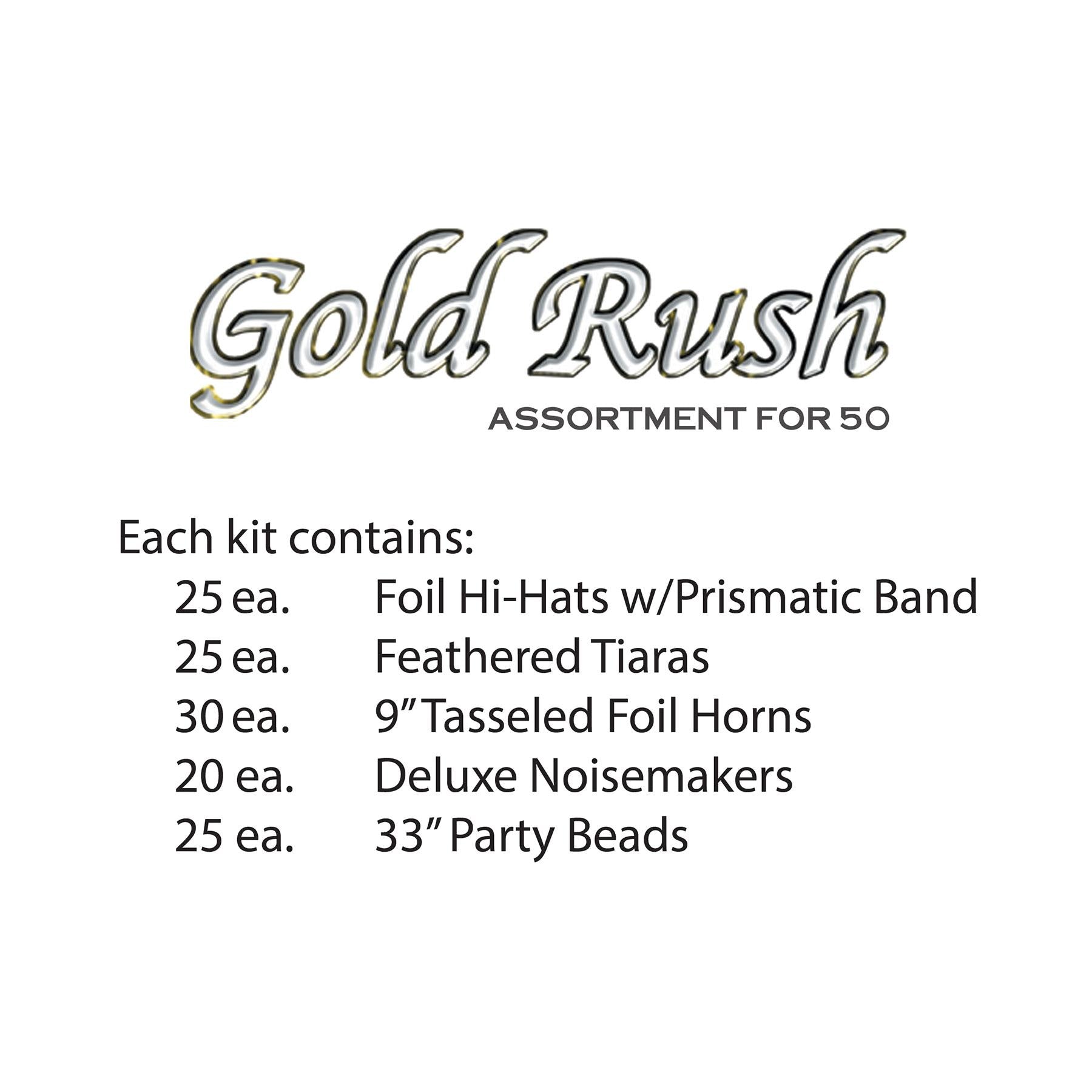 Beistle Gold Rush New Year's Eve Party Kit for 50 People