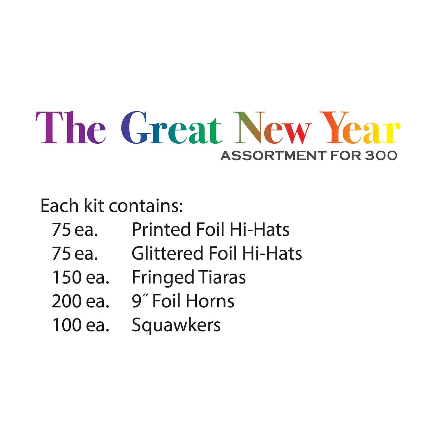 Beistle The Great New Year Party Kit for 300- Multicolor