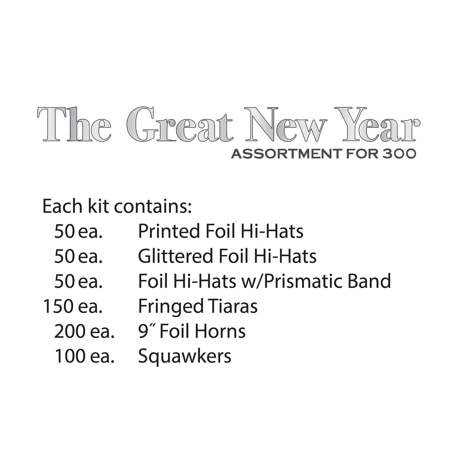 Beistle The Great New Year Party Kit for 300- Silver