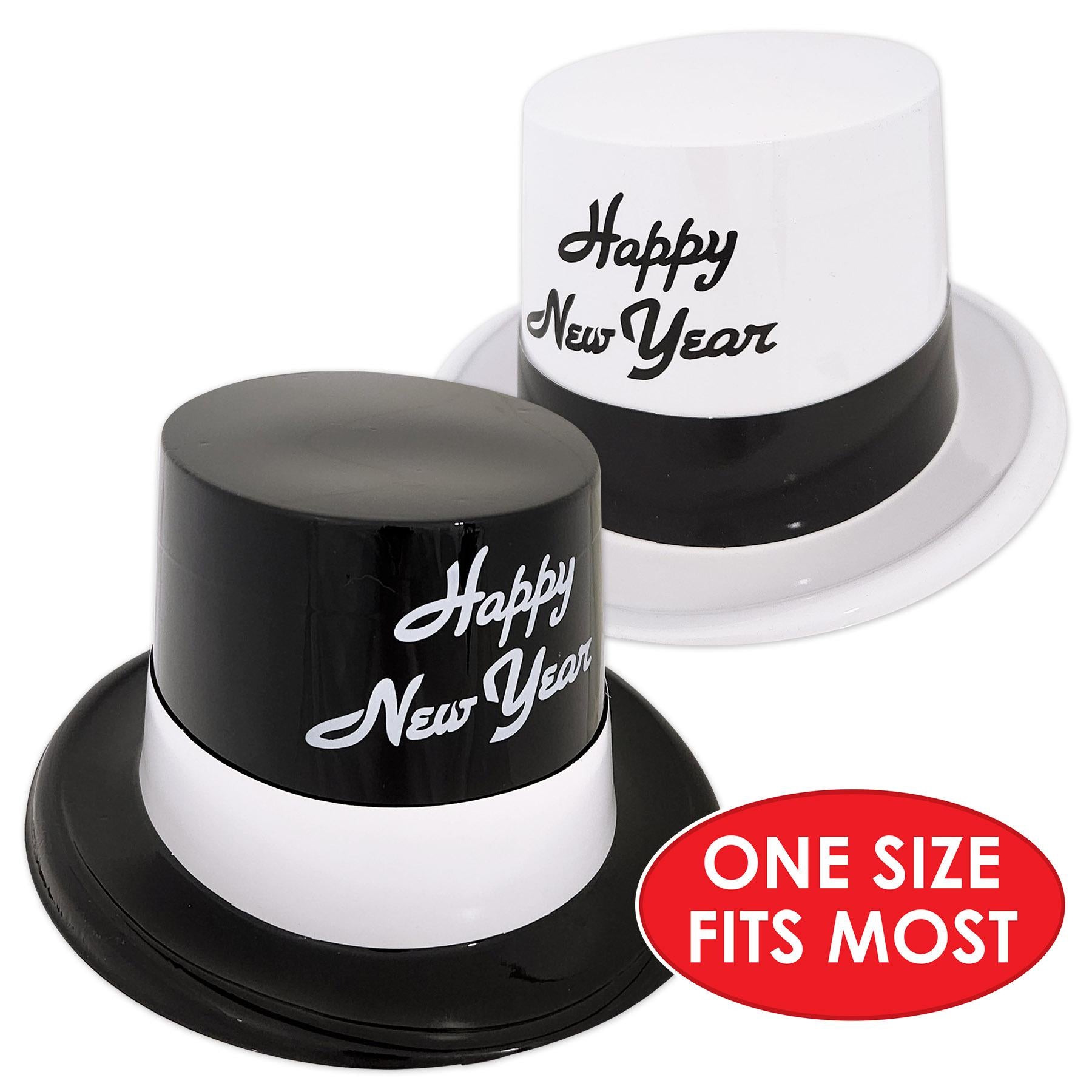 Beistle Black & White Legacy New Years Party Topper Hats