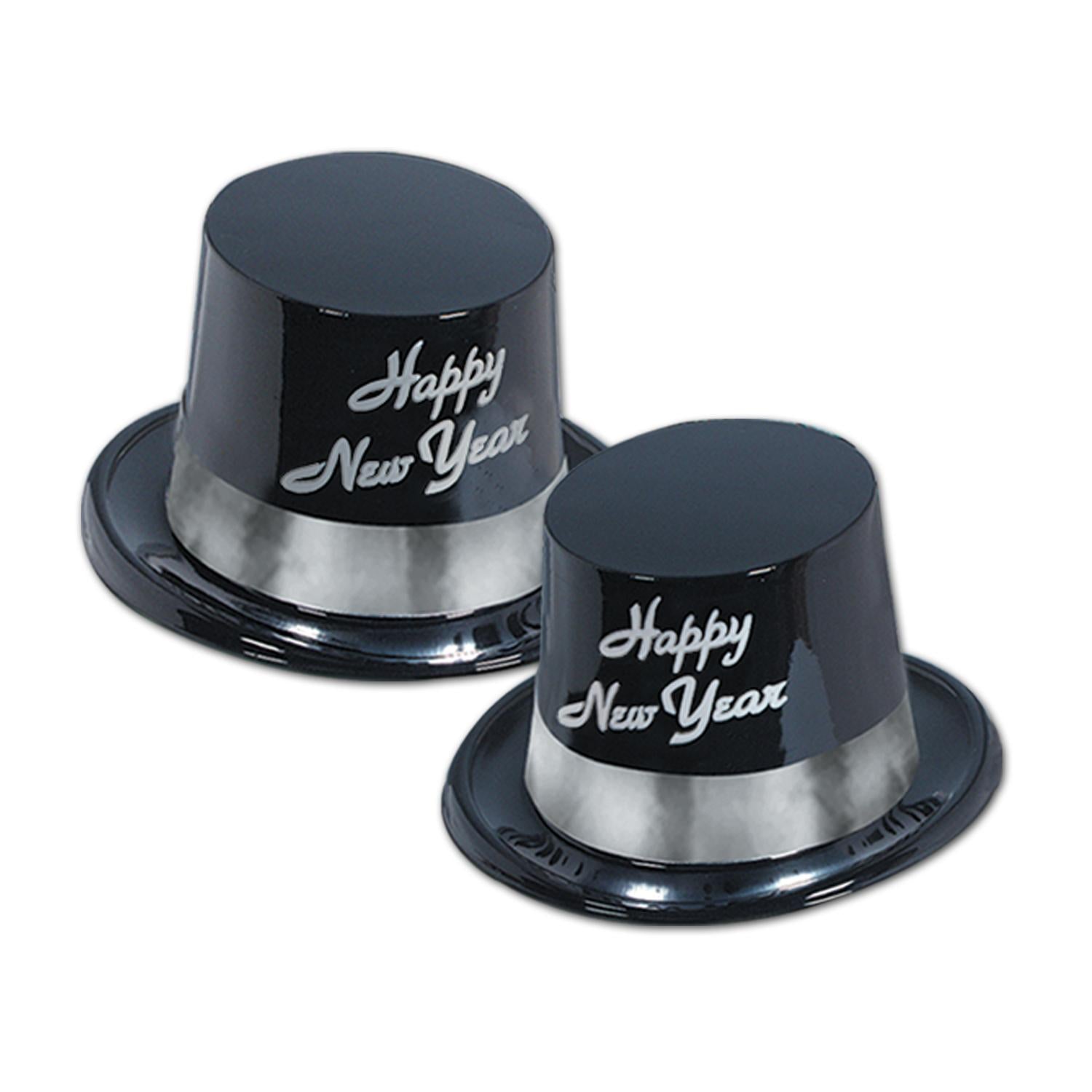 New Year's Eve Silver Legacy Topper Hat black & silver (25/Case)