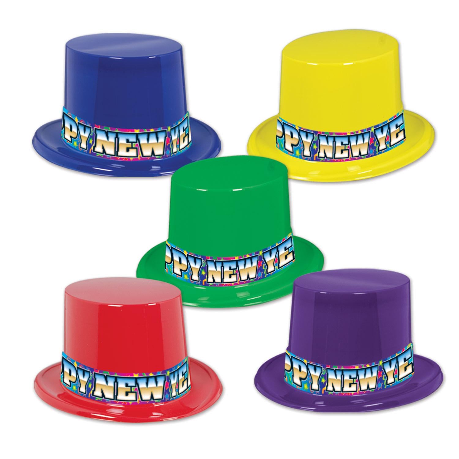 Rainbow Blast New Years Party Toppers assorted colors (25/Case)