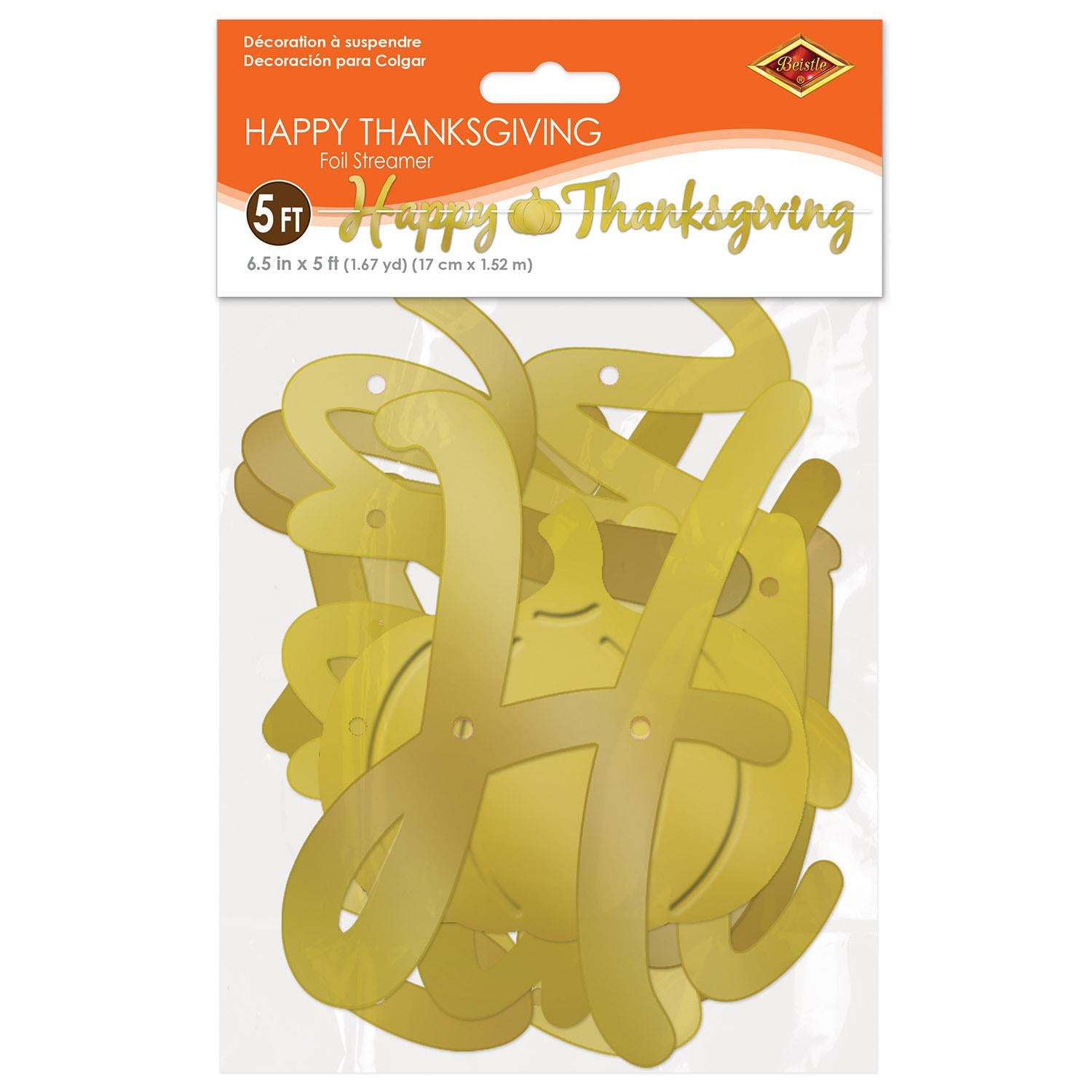 Beistle Foil Happy Thanksgiving Streamer