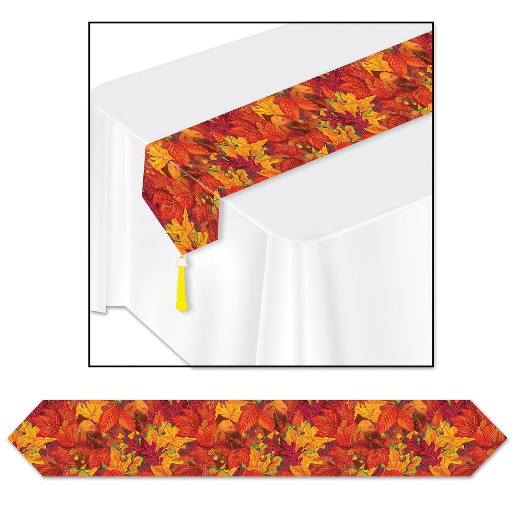 Beistle Thanksgiving Printed Fall Leaf Paper Table Runner