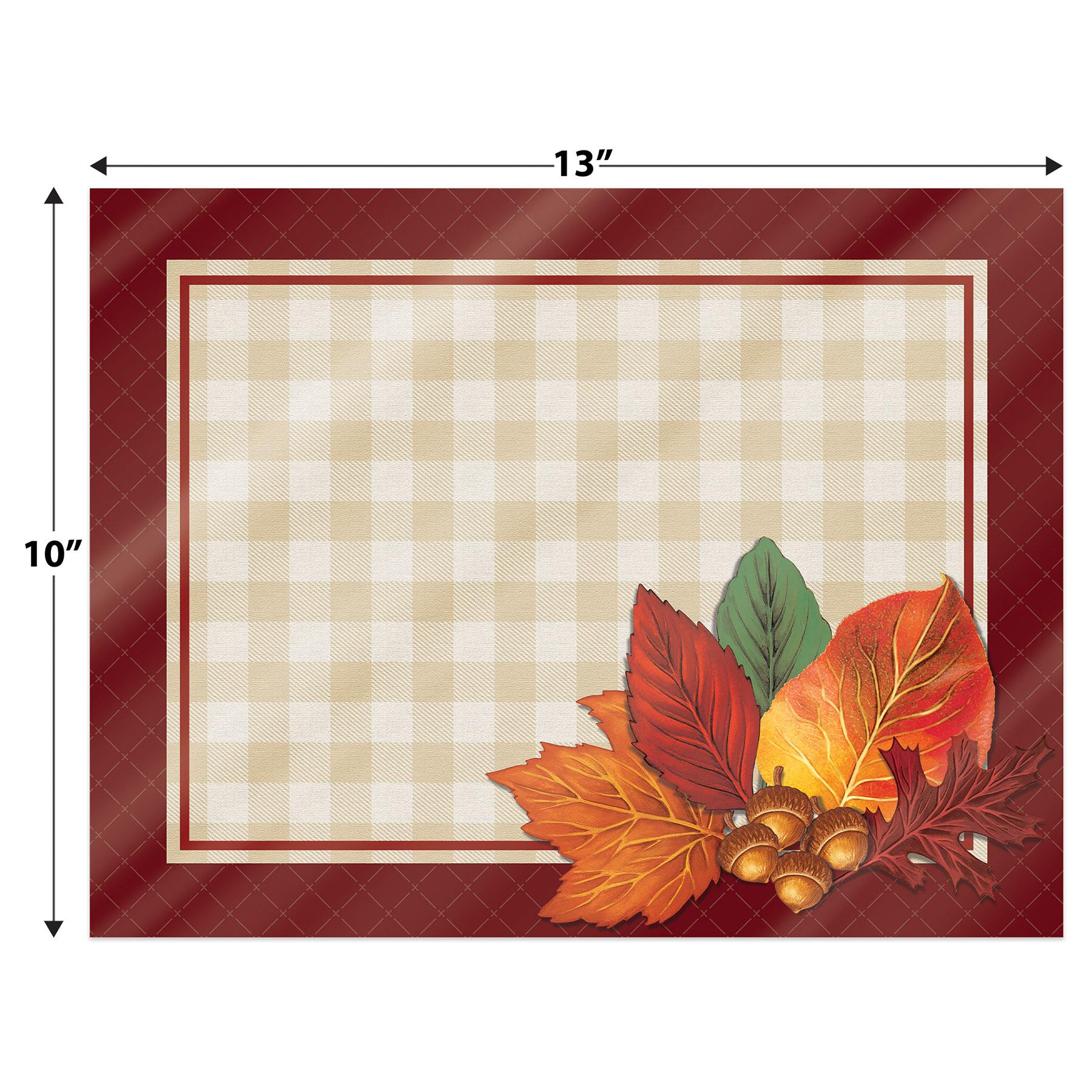 Beistle Thanksgiving Plastic Fall Placemats