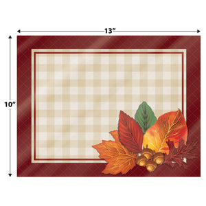 Beistle Plastic Fall Placemats