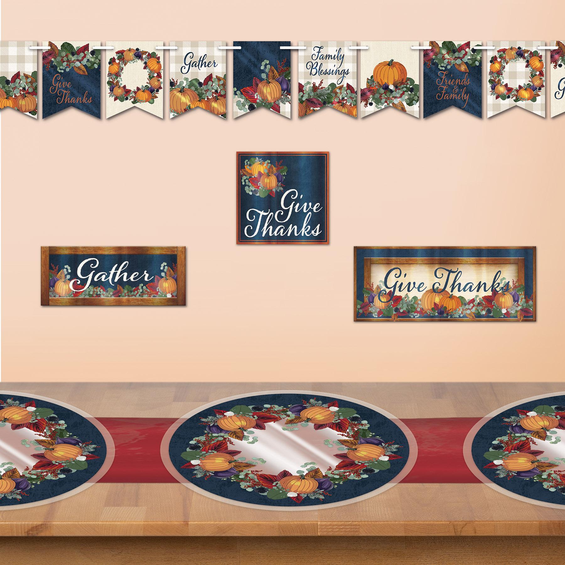 Beistle Plastic Fall Thanksgiving Round Placemats