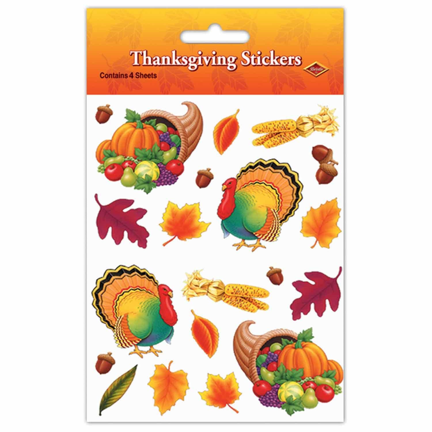 Beistle Thanksgiving Stickers (4 Sheets/Pkg)