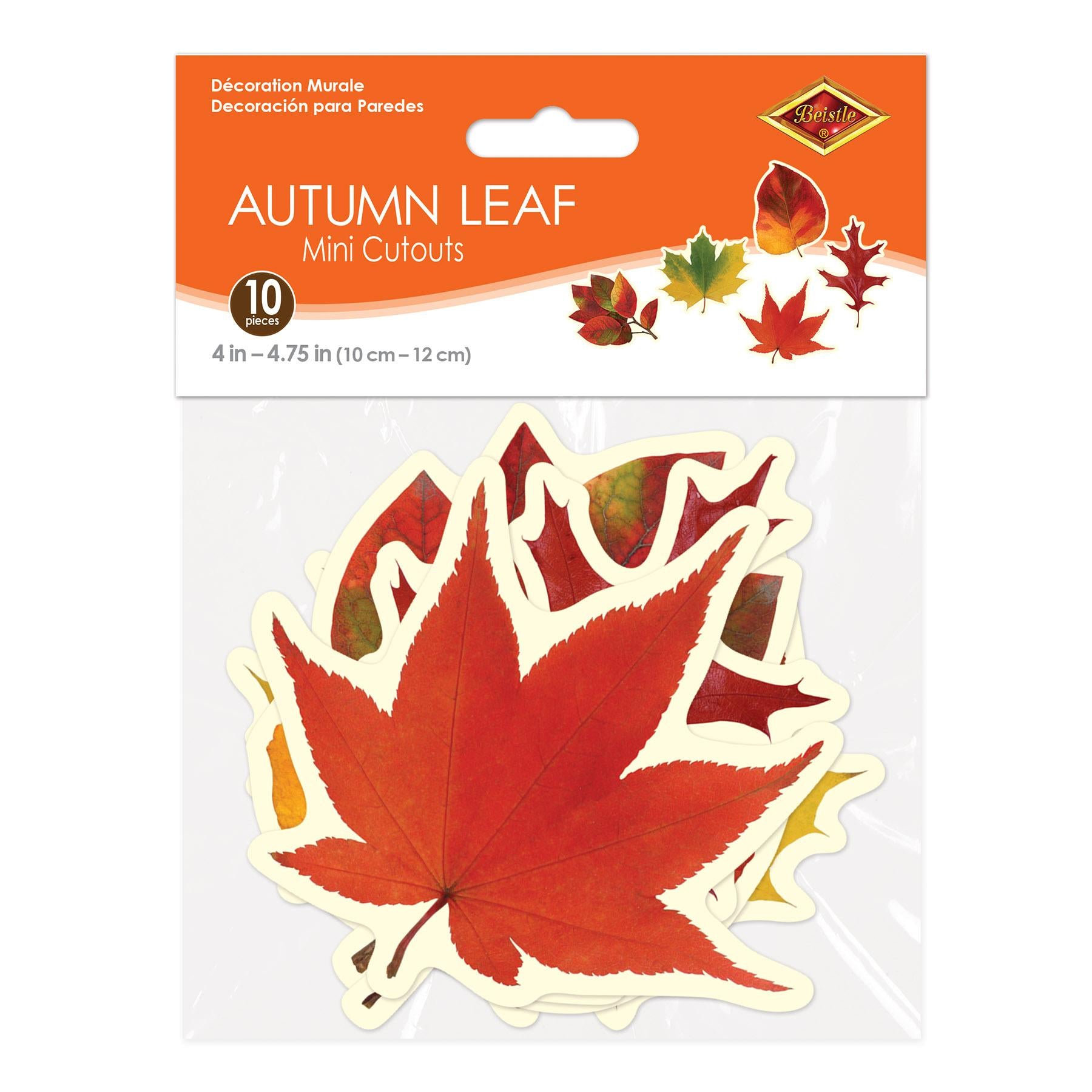 Beistle Thanksgiving Mini Leaf Cutouts (10/Pkg)