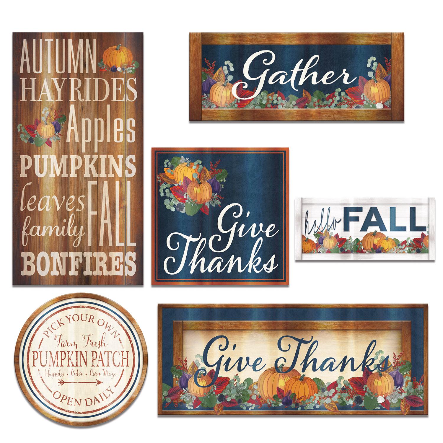 Beistle Foil Fall Thanksgiving Cutouts (6/Pkg)