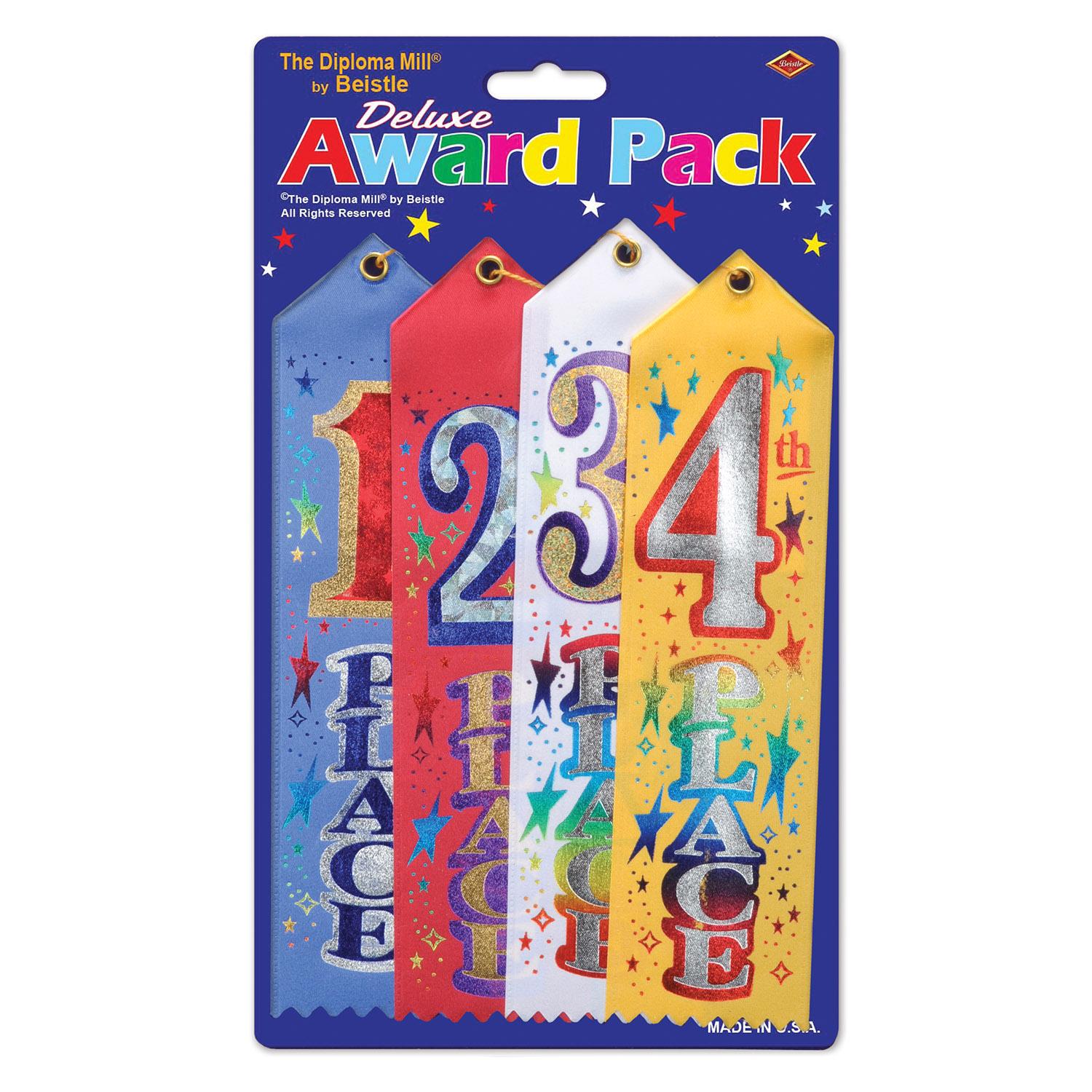 Beistle 1st/2nd/3rd/4th Place Award Pack Ribbons (4/Pkg)