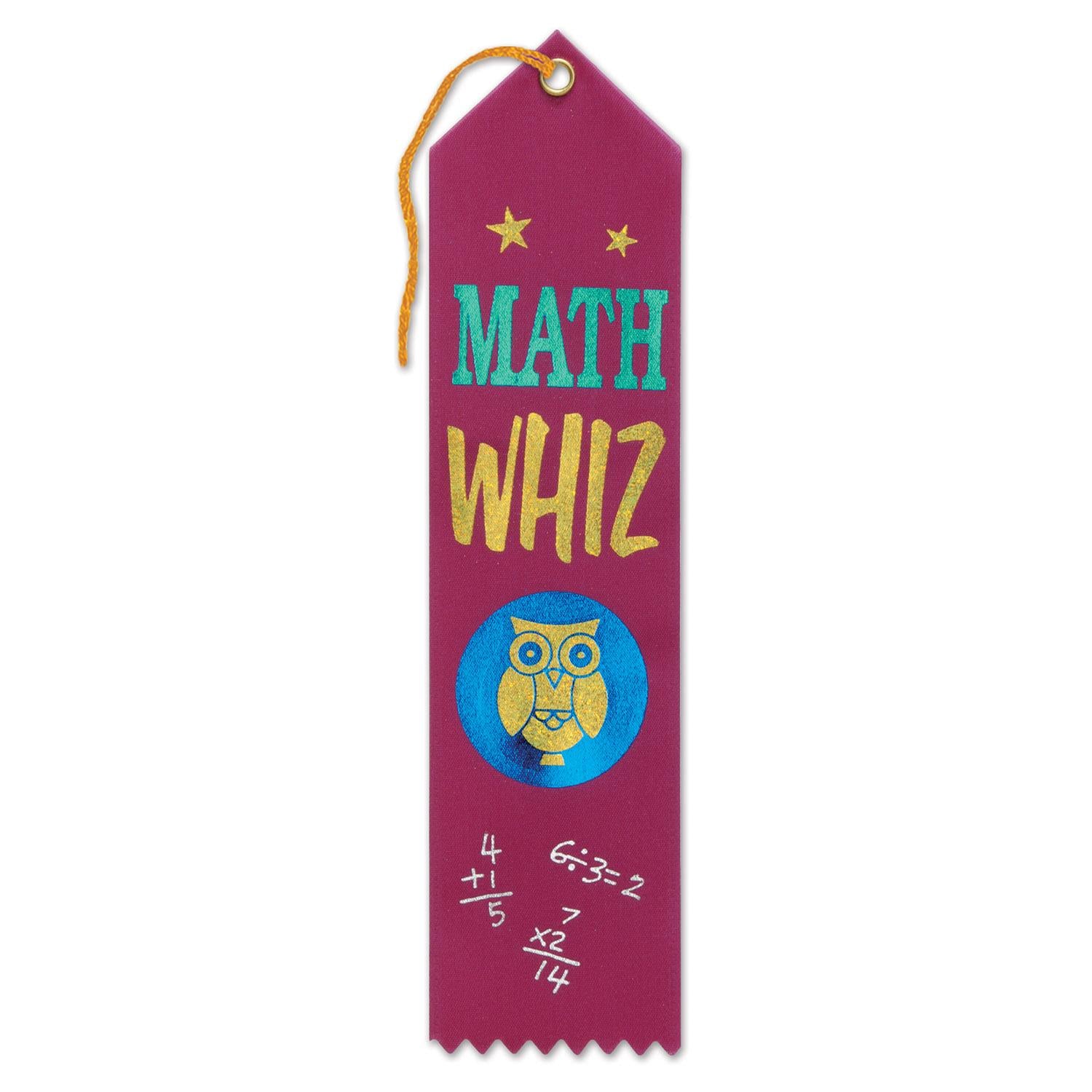 Beistle Math Whiz Award Ribbon