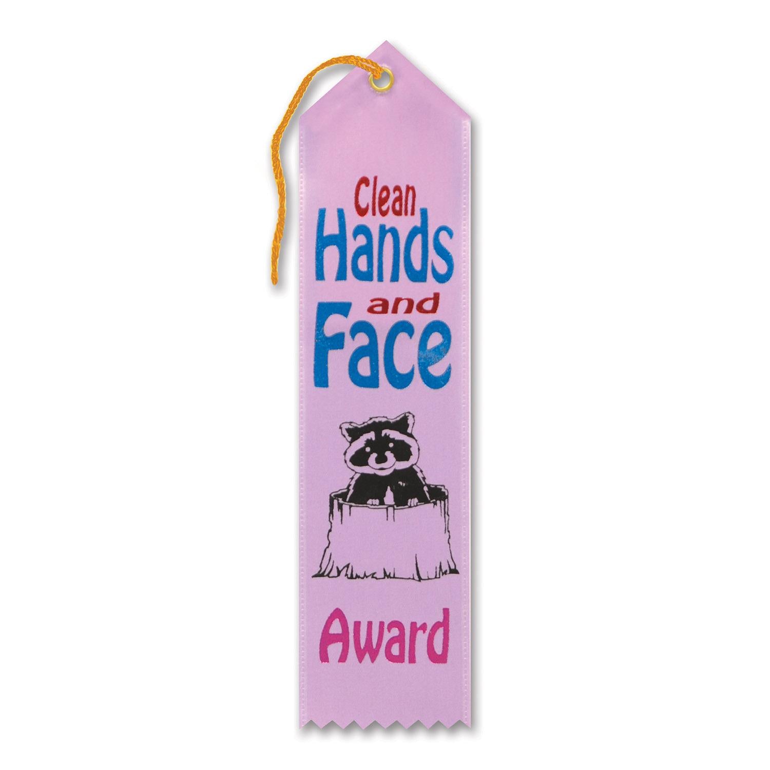 Beistle Clean Hands & Face Award Ribbon