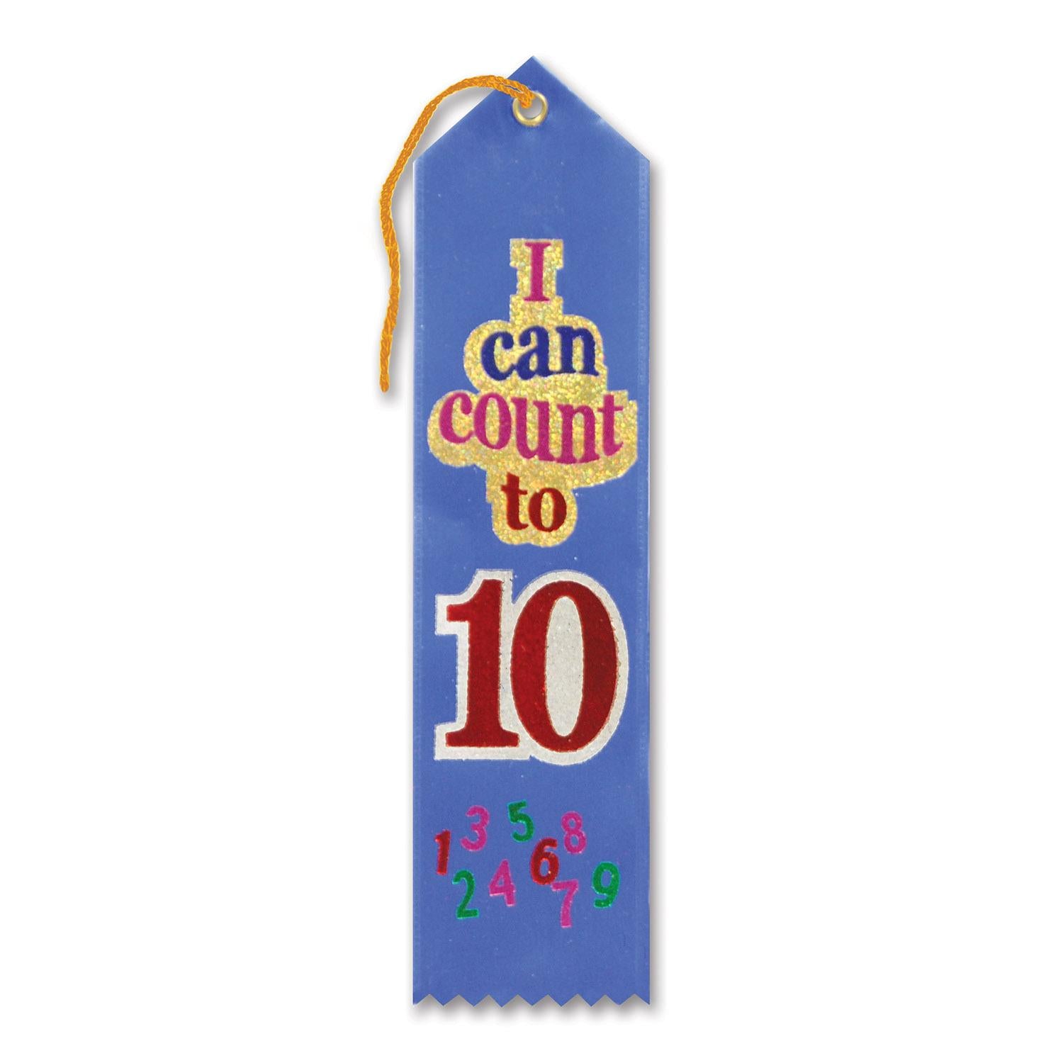 Beistle I Can Count To Ten Award Ribbon