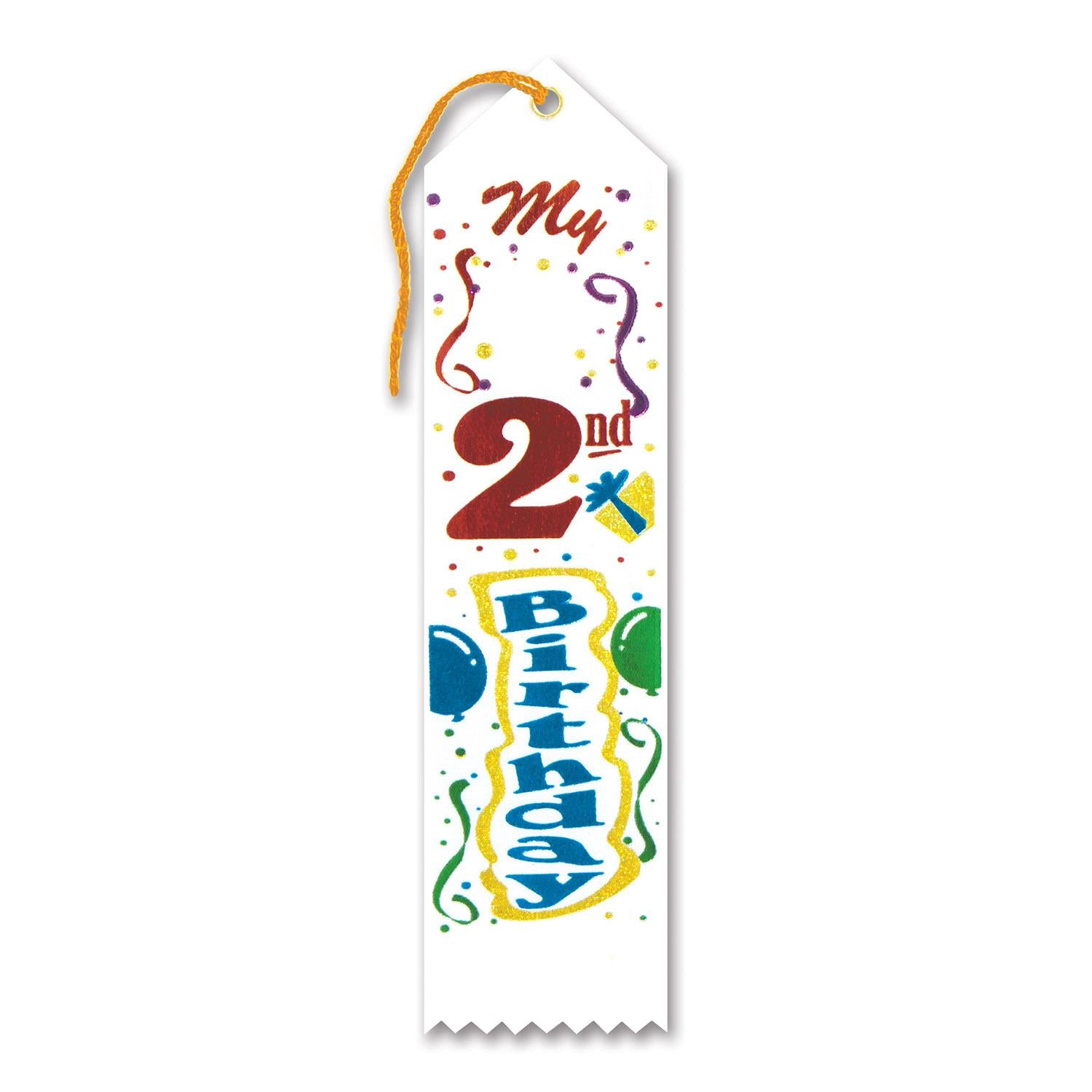 Beistle My 2nd Birthday Party Award Ribbon