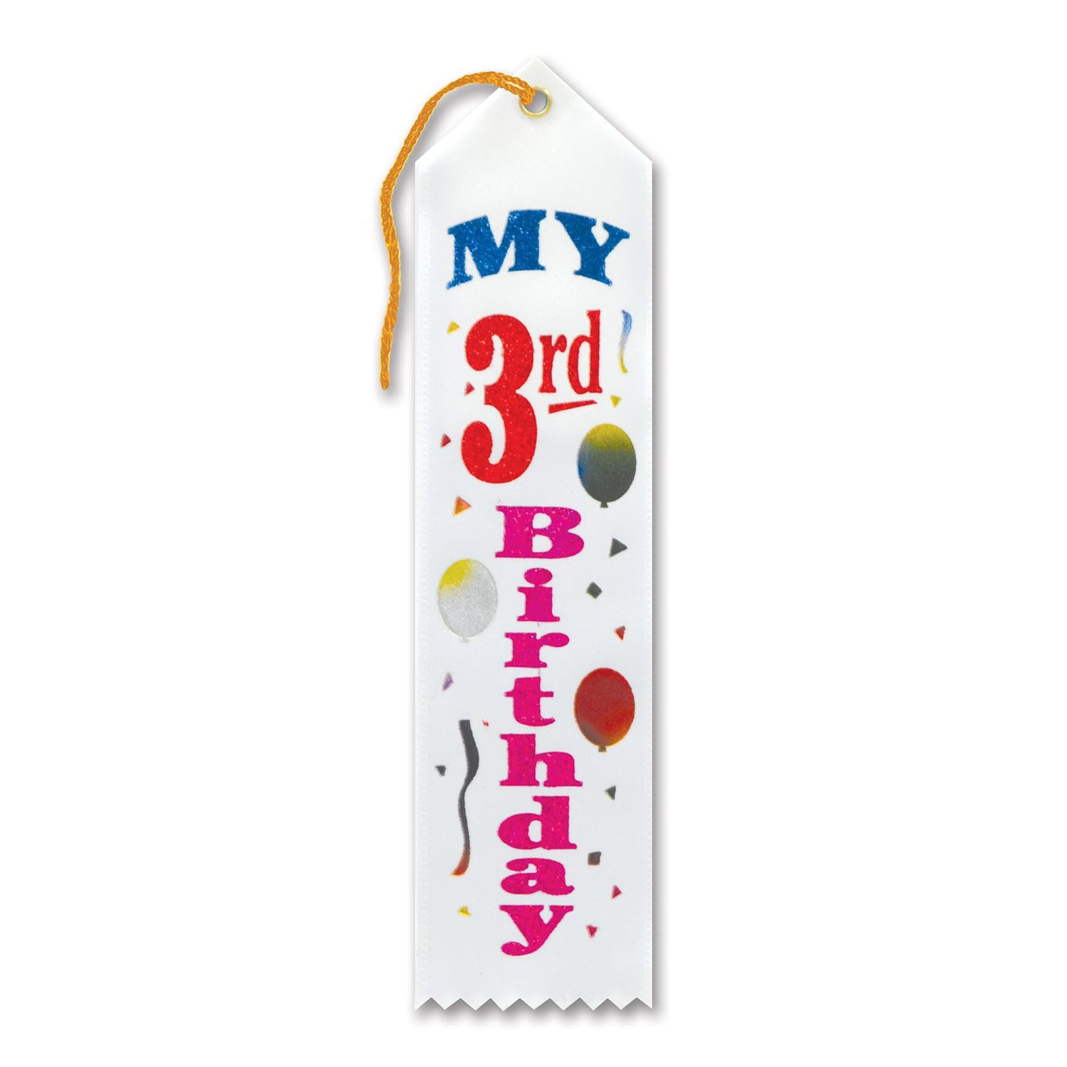 Beistle My 3rd Birthday Party Award Ribbon