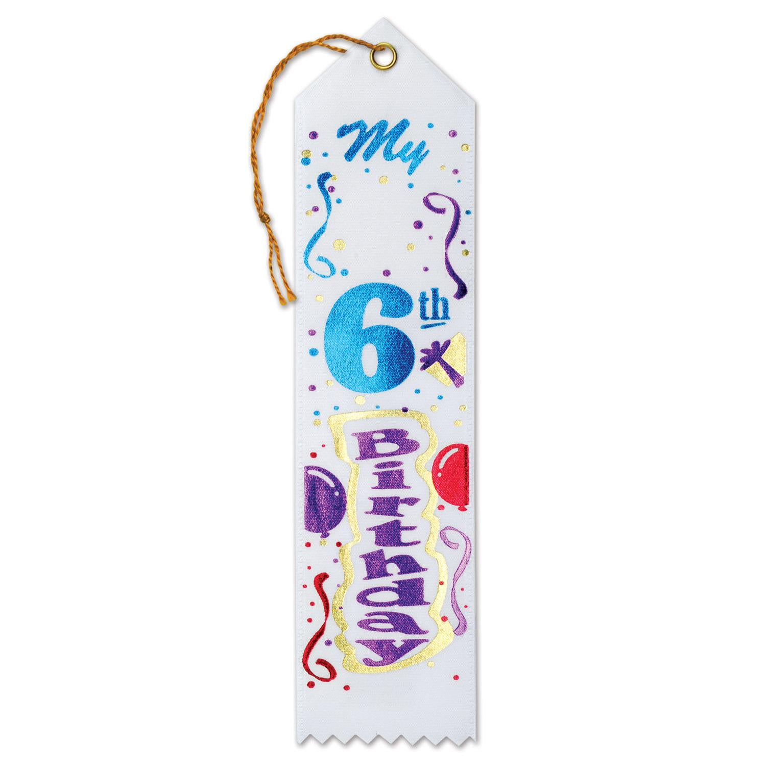 Beistle My 6th Birthday Party Award Ribbon