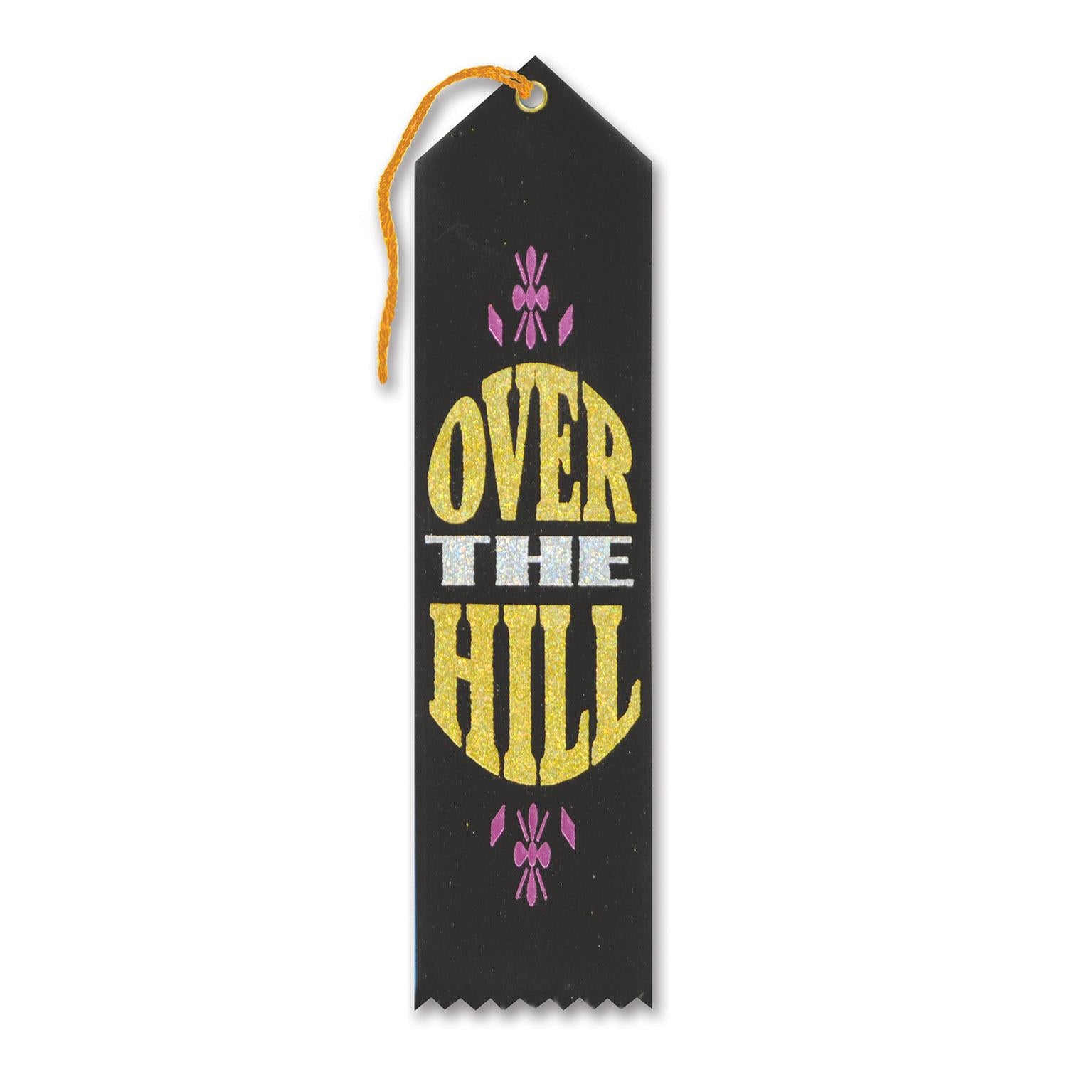 Beistle Over The Hill Birthday Award Ribbon- Black and Gold