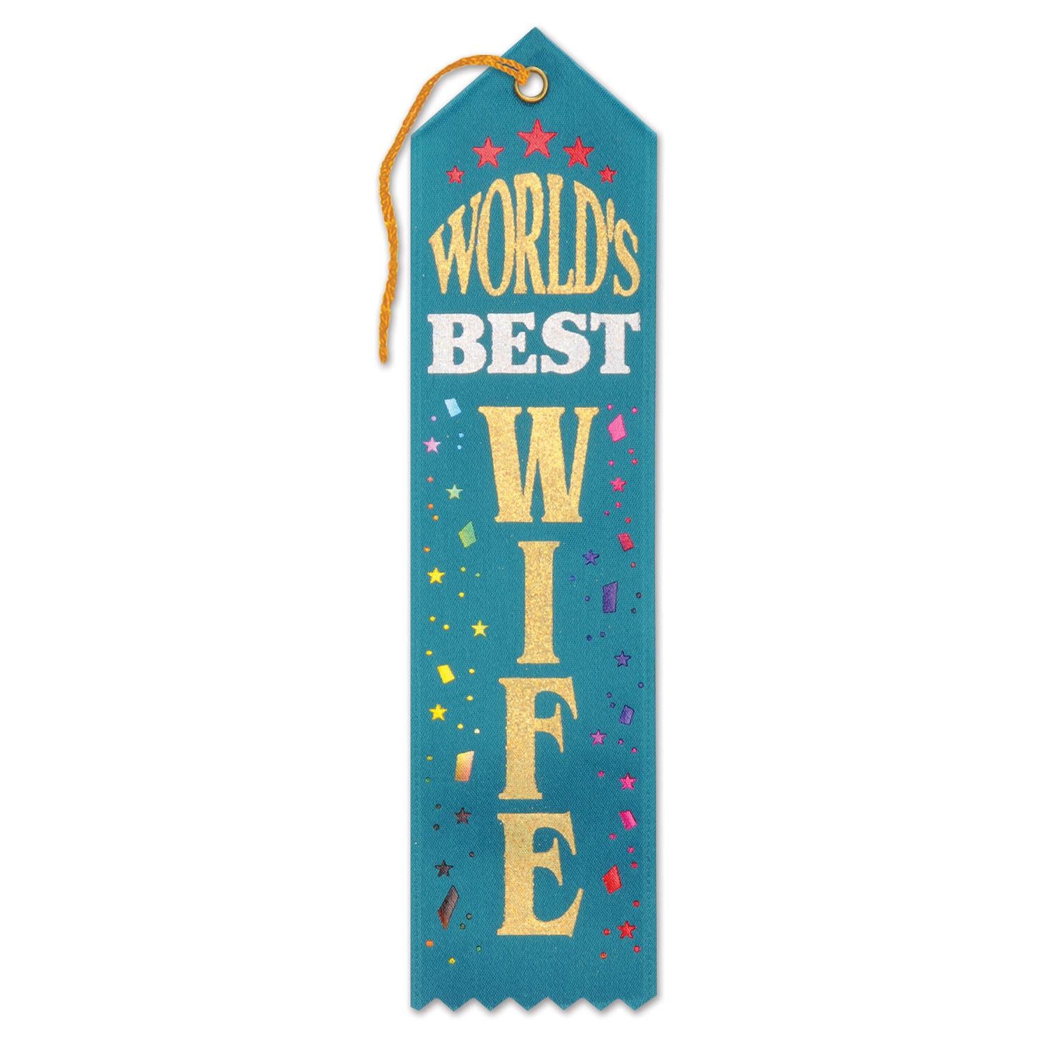 Beistle World's Best Wife Award Ribbon