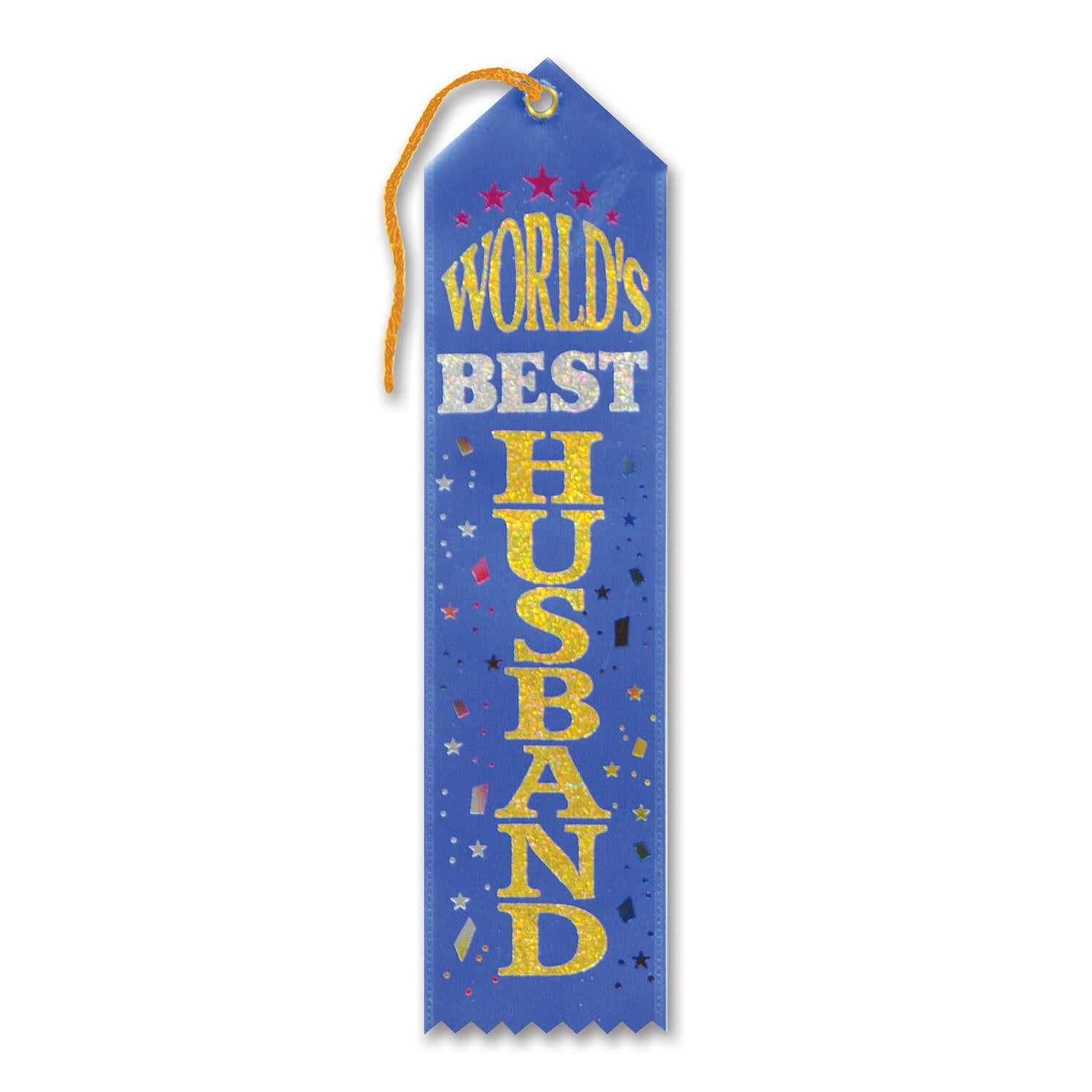 Beistle World's Best Husband Award Ribbon