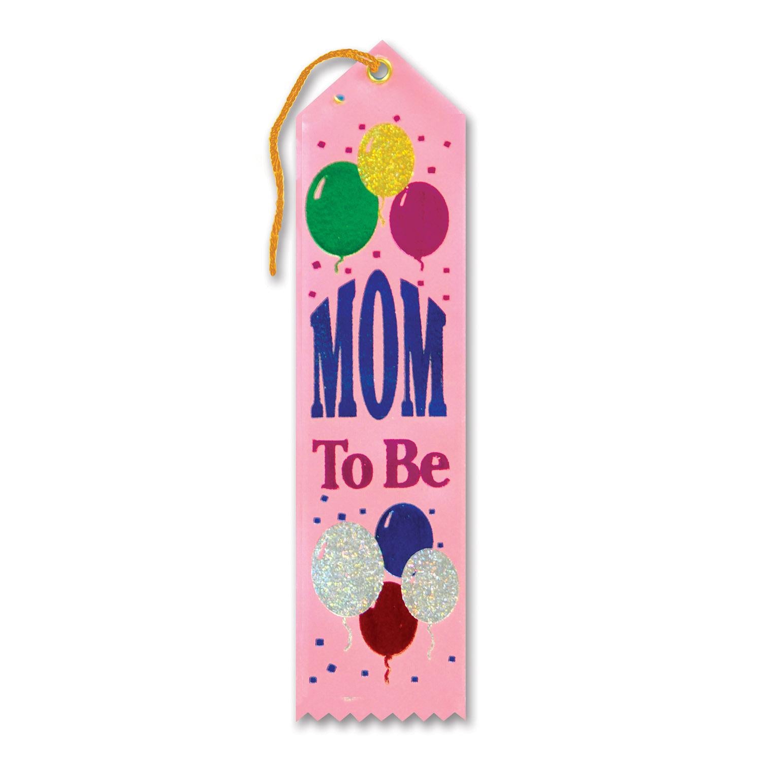 Beistle Mom To Be Award Ribbon with Balloons