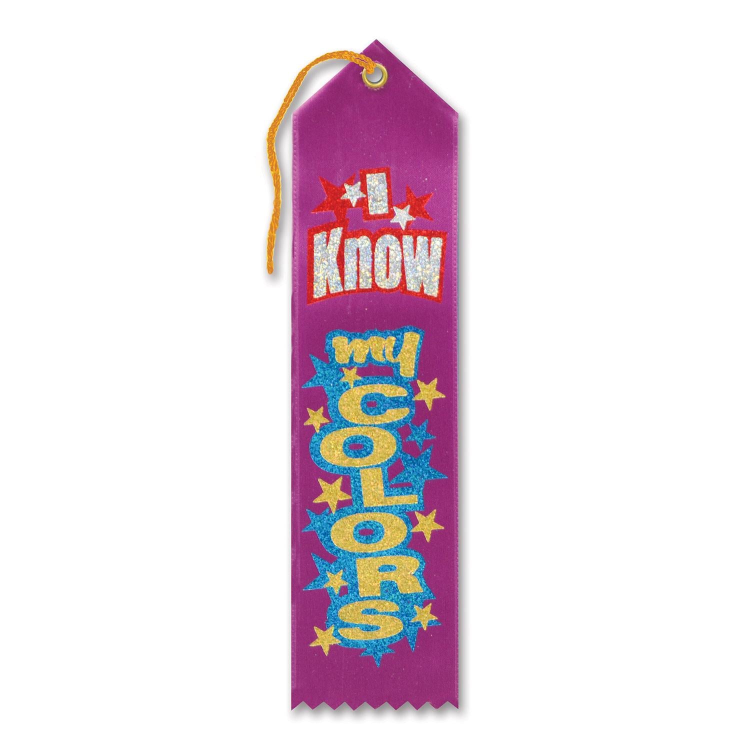 Beistle I Know My Colors Award Ribbon