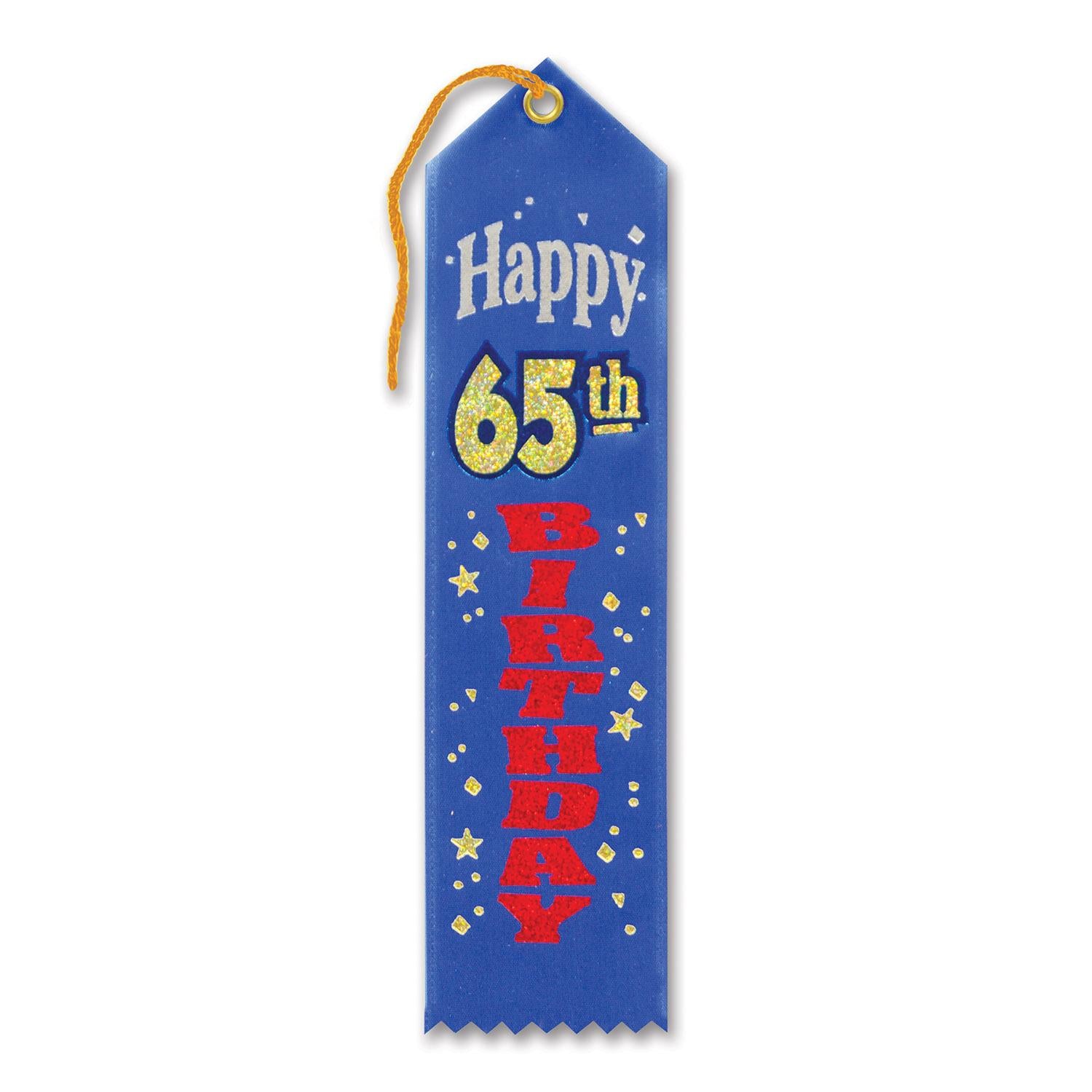 Beistle Happy 65th Birthday Award Ribbon