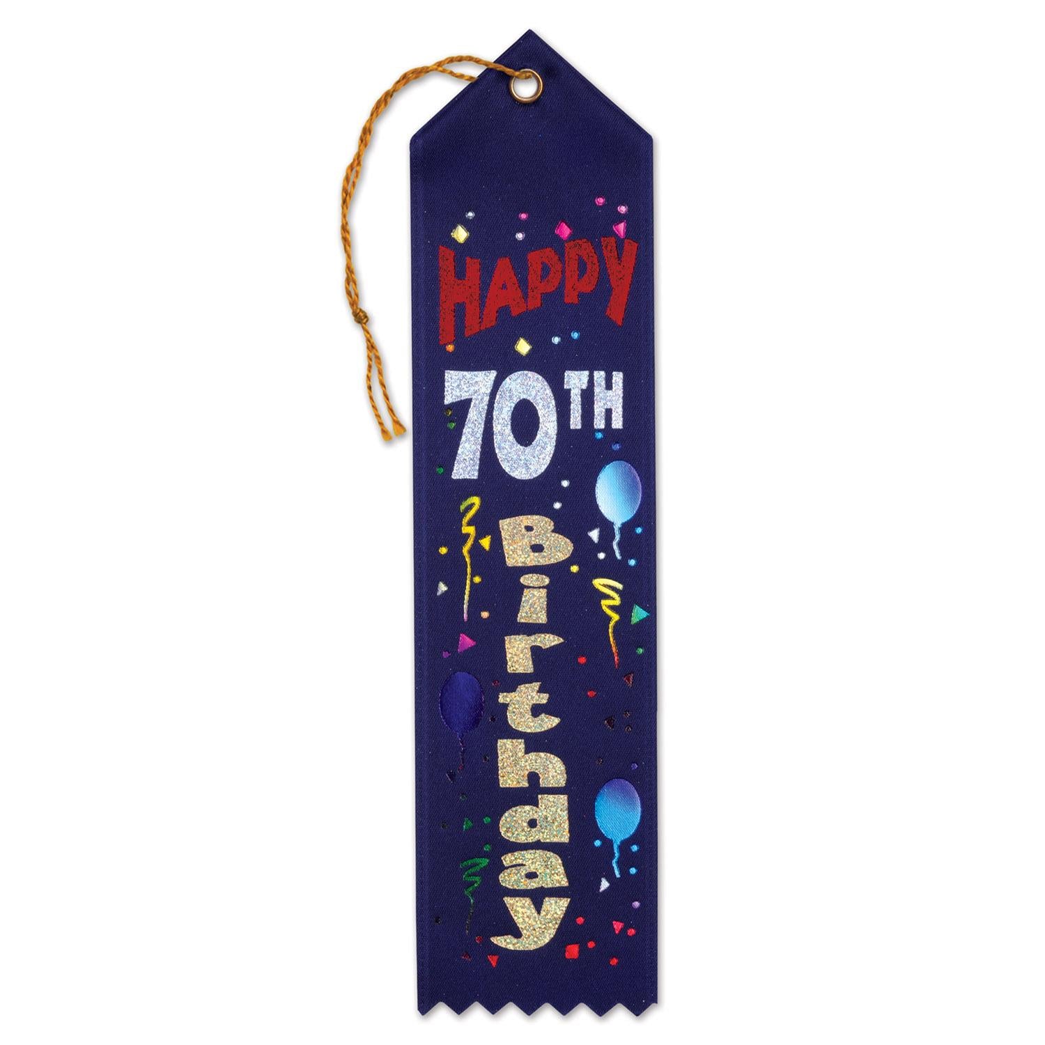 Beistle Happy 70th Birthday Award Ribbon