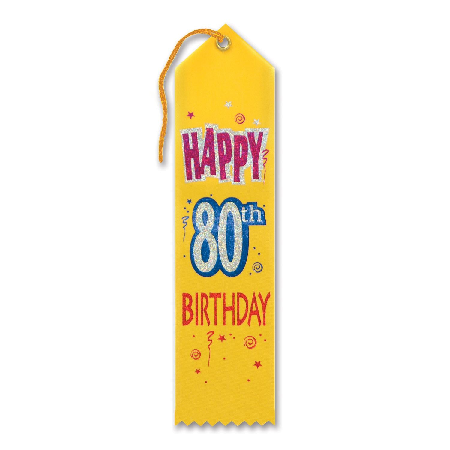 Beistle Happy 80th Birthday Award Ribbon