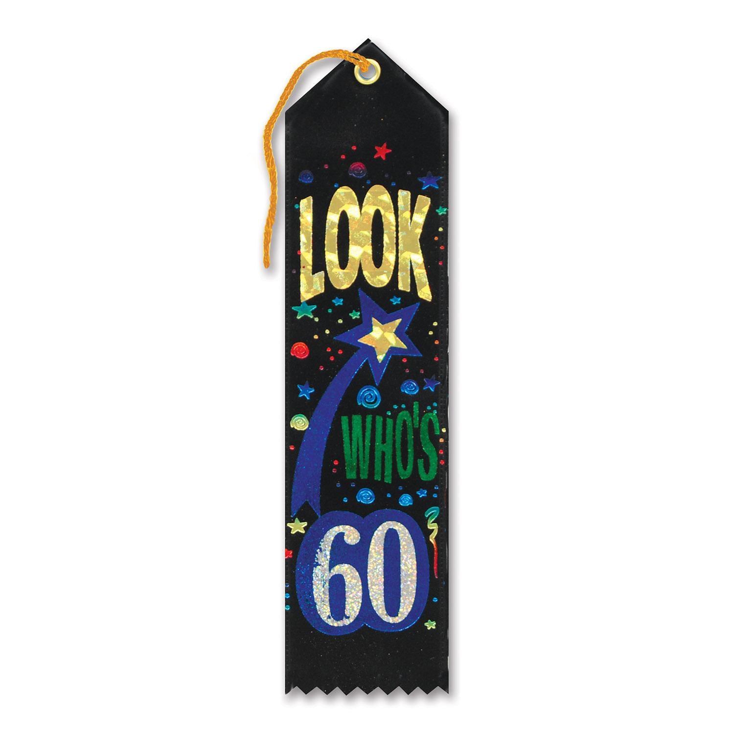 Beistle Look Who's 60 Award Ribbon