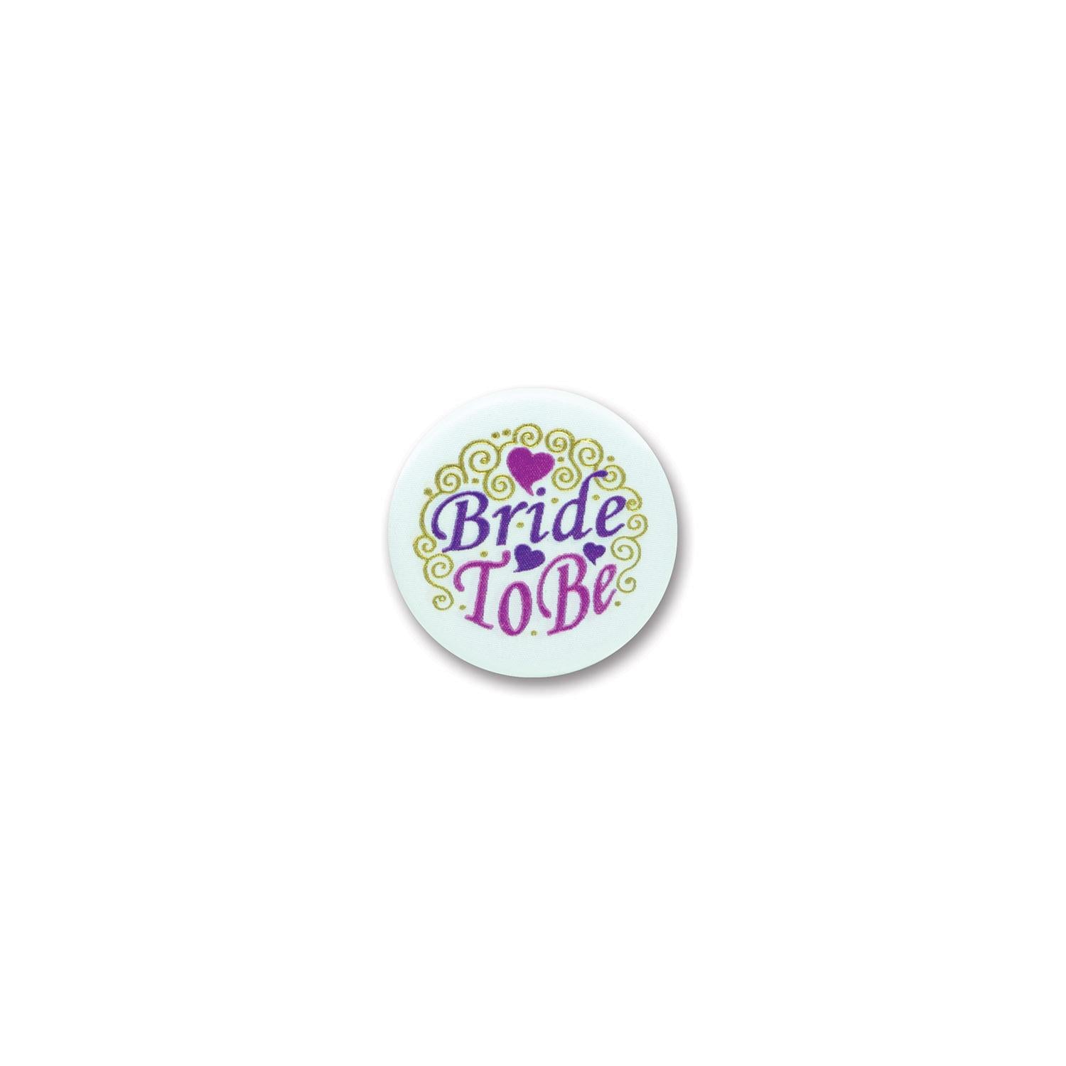 Beistle Bride To Be Satin Button With Design