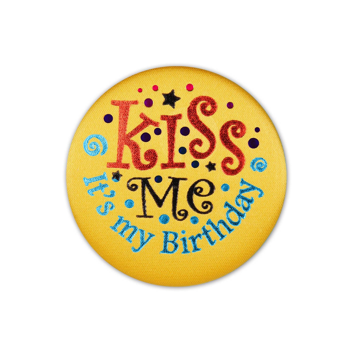 Beistle Kiss Me - It's My Birthday Satin Button