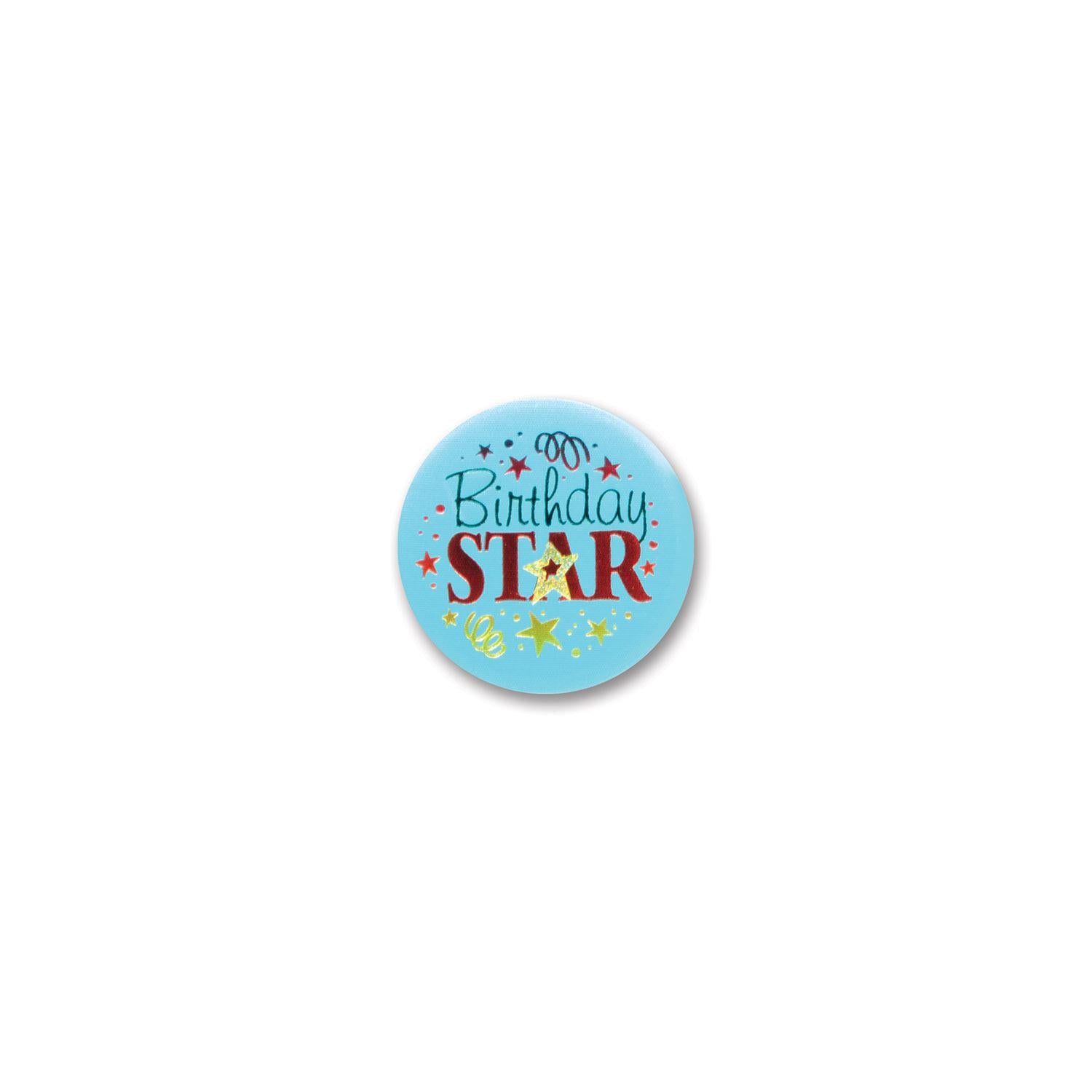 Beistle Birthday Star Satin Button