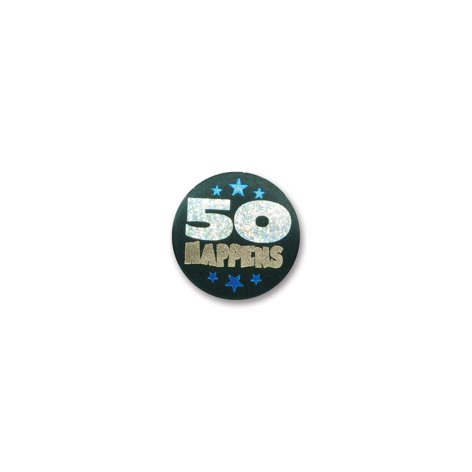 Beistle 50 Happens Satin Button