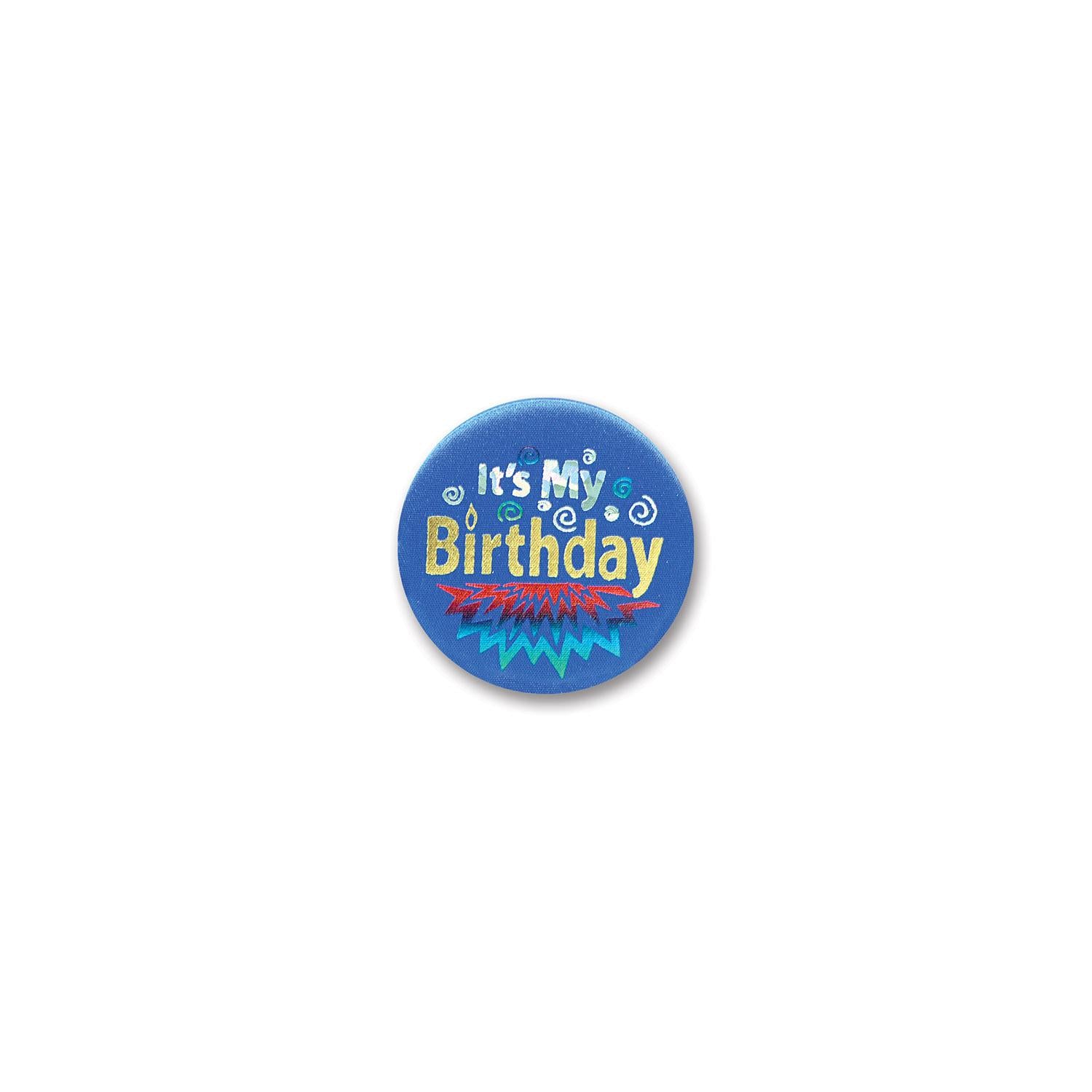 Beistle Blue It's My Birthday Satin Button