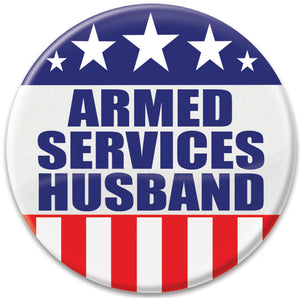 Beistle Armed Services Husband Button