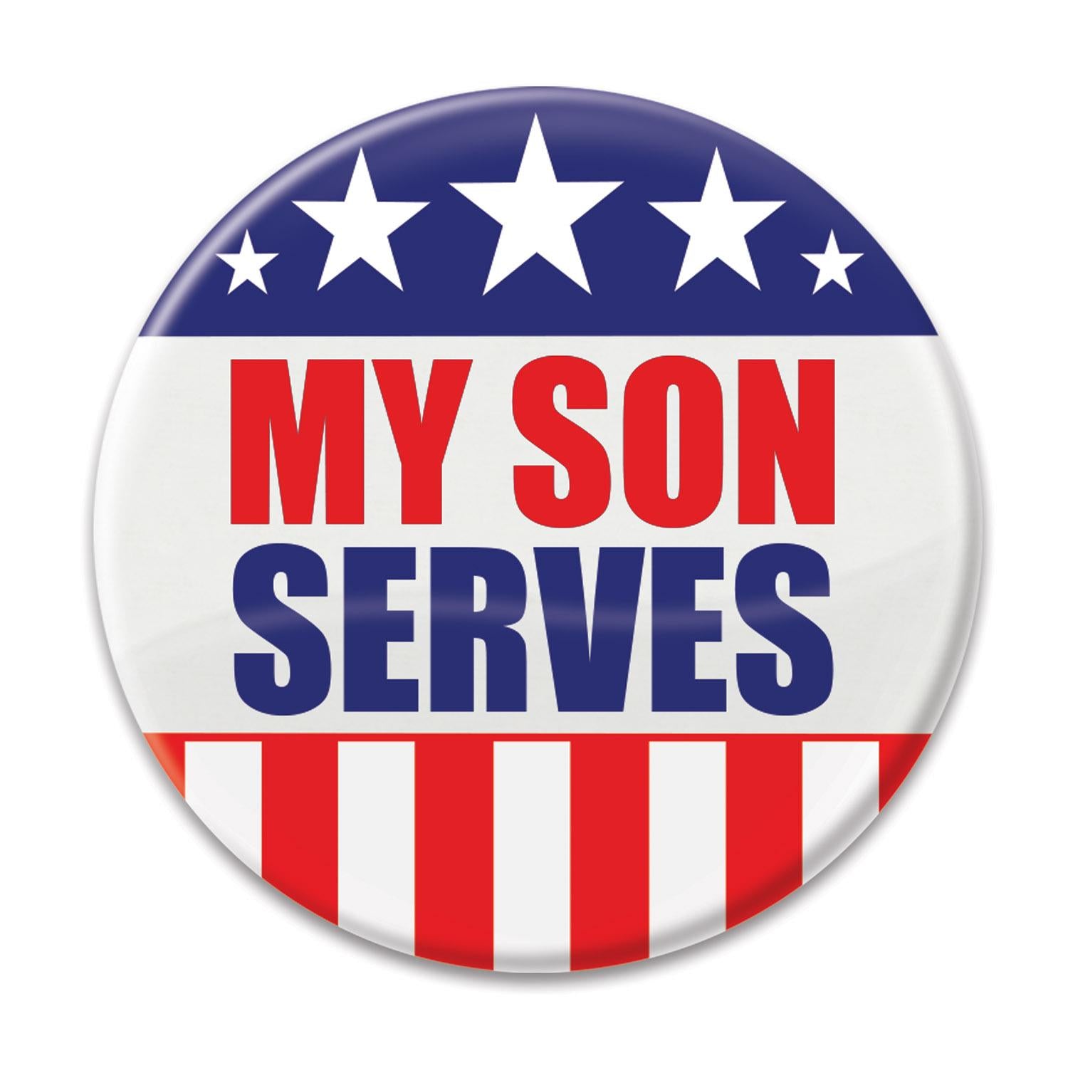 Beistle My Son Serves Button