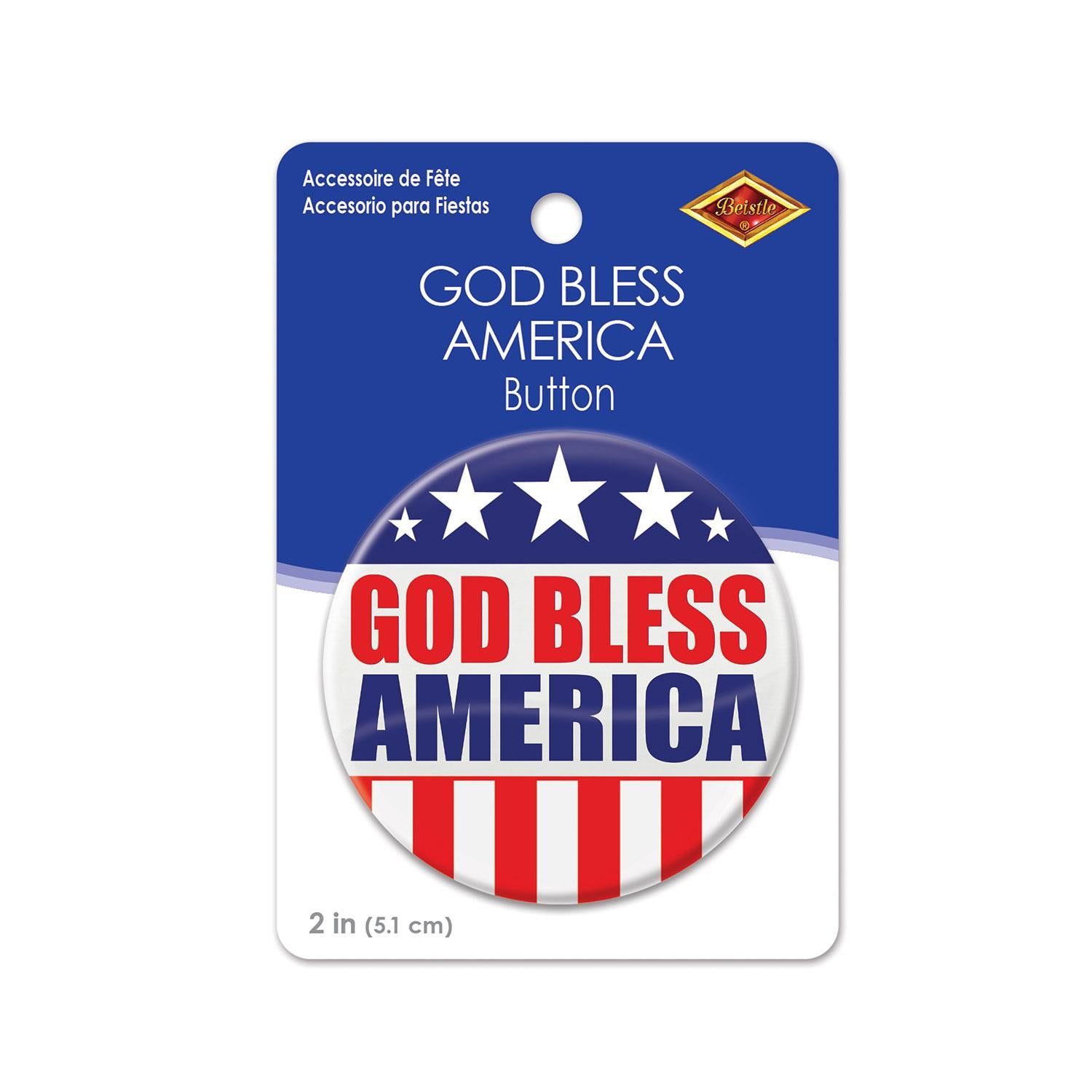 Beistle God Bless America Button