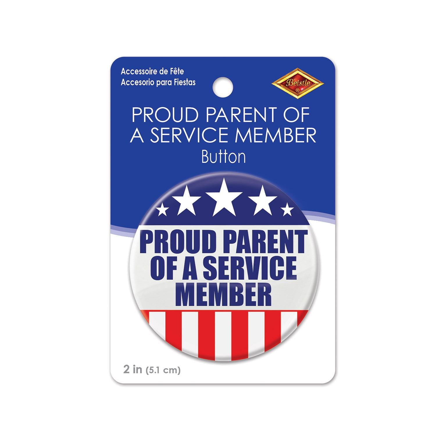 Beistle Proud Parent Of A Service Member Button