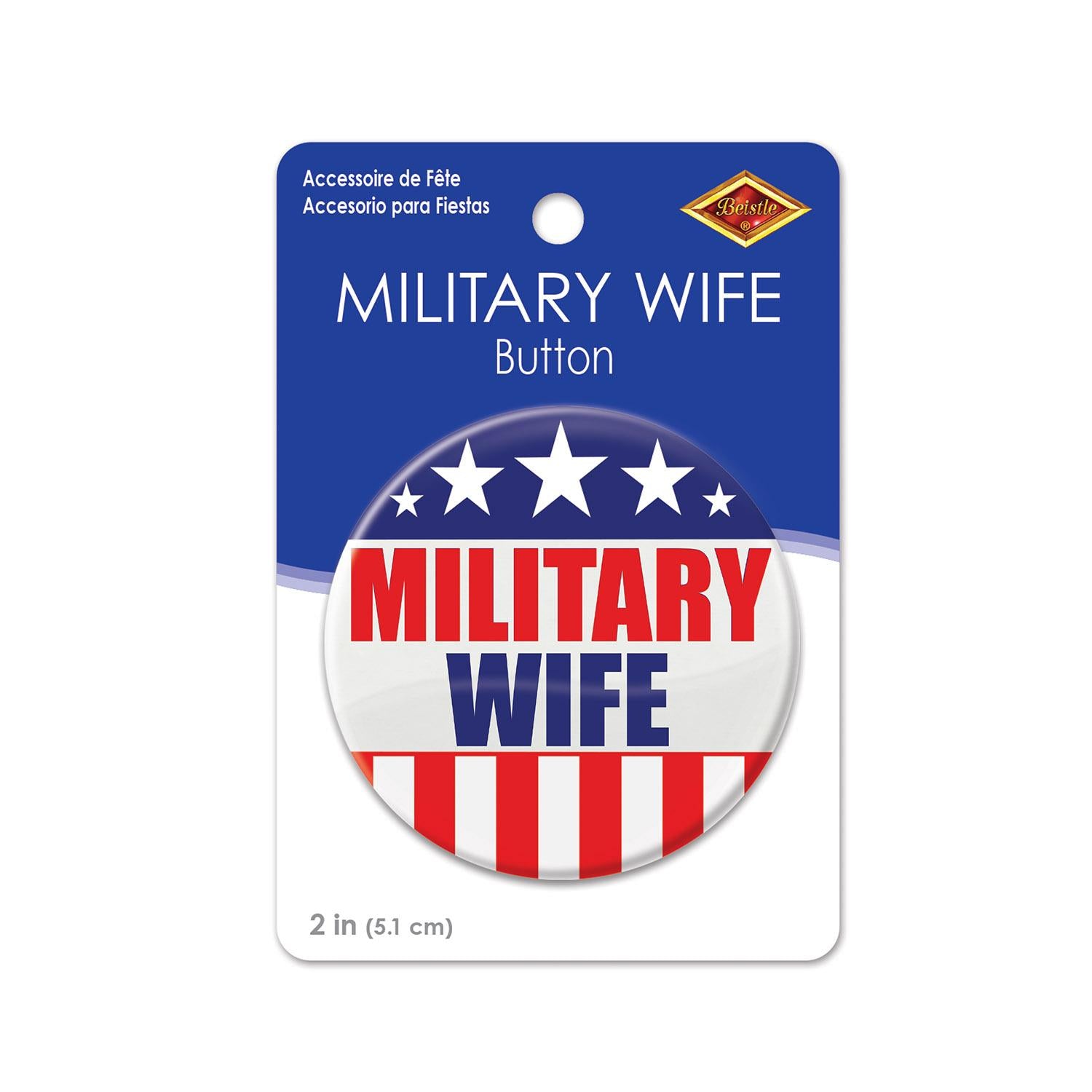 Beistle Military Wife Button