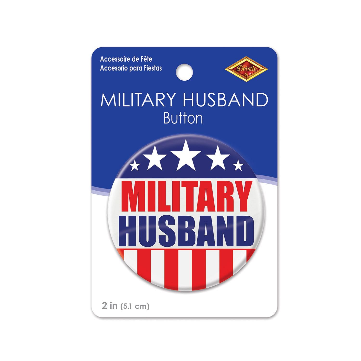 Beistle Military Husband Button