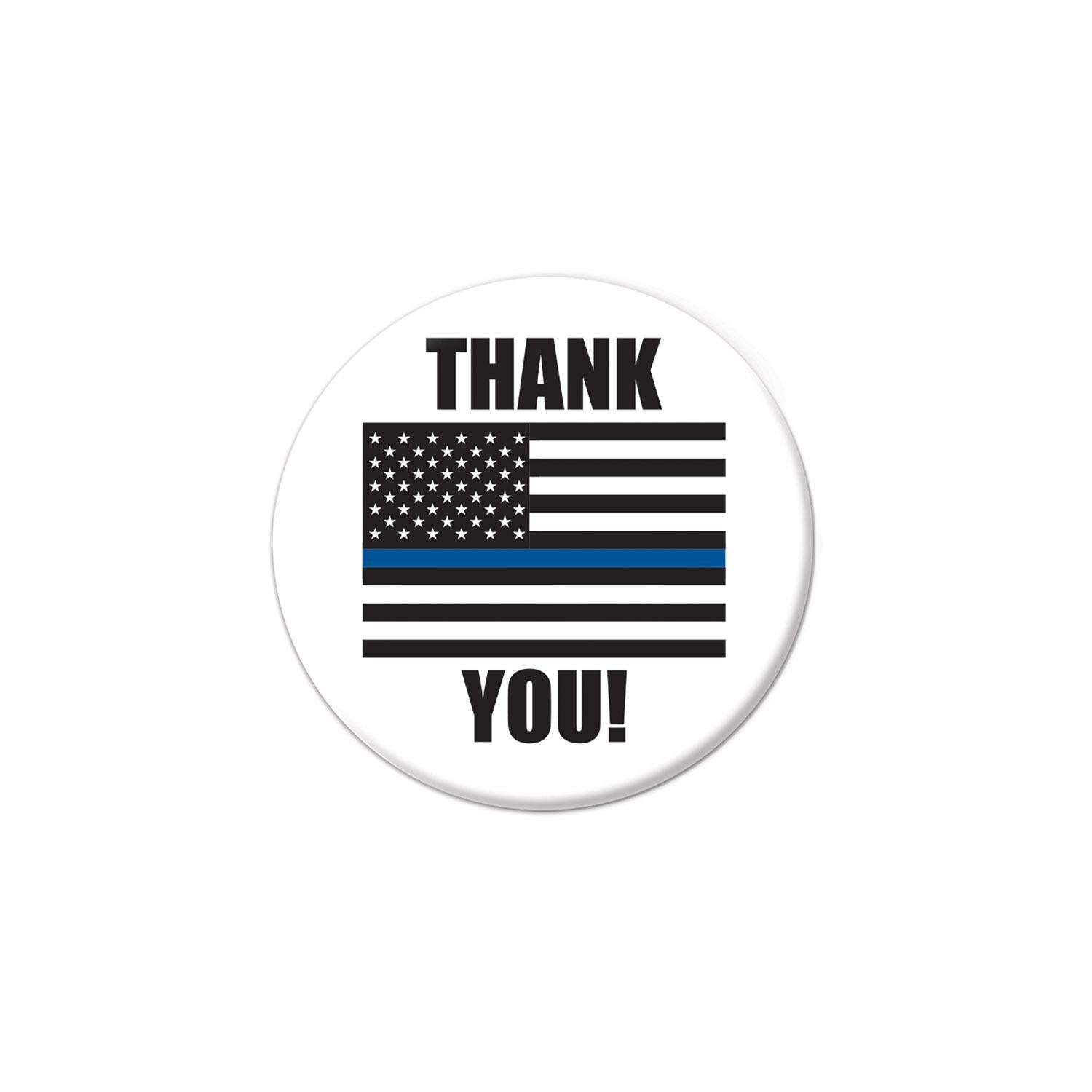 Beistle Thank You! Law Enforcement Button- Flag