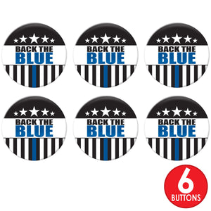 Beistle Back The Blue Button (Case of 6)