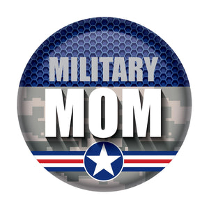 Beistle Military Mom Button- Navy- Star