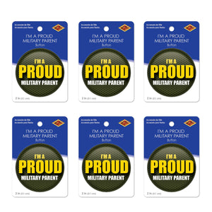 Beistle I'm A Proud Military Parent Button (Case of 6)