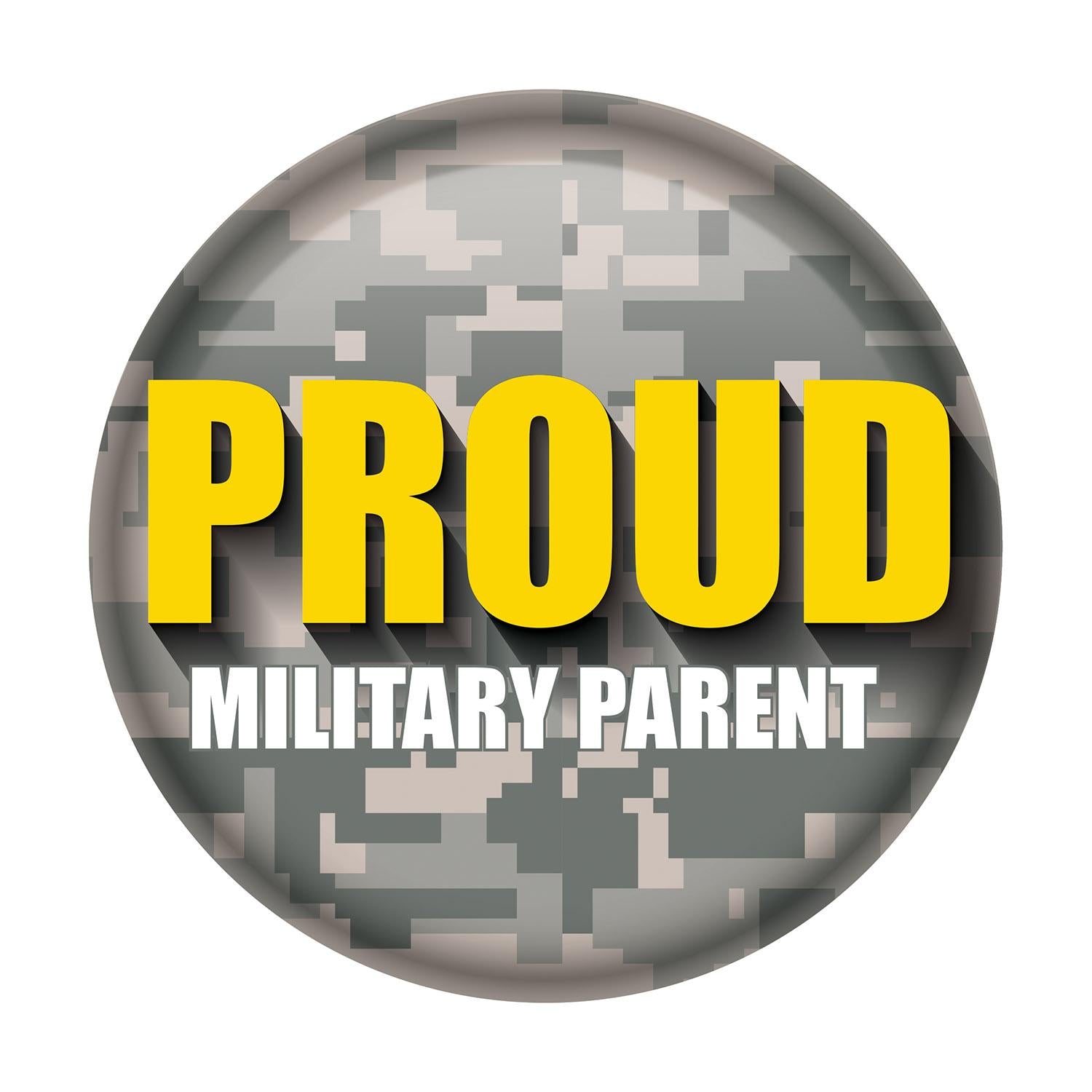 Beistle Proud Military Parent Button - Light Camo